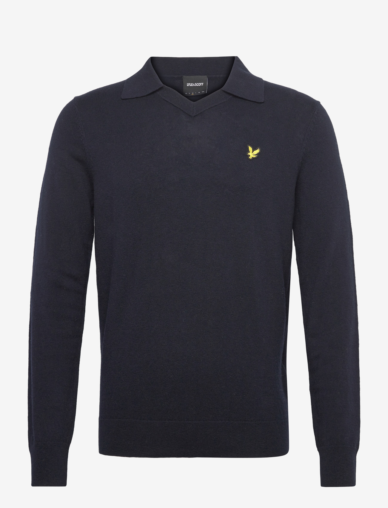 Lyle & Scott - Cotton Merino Football Collar Jumper - polostrik - z271 dark navy - 0