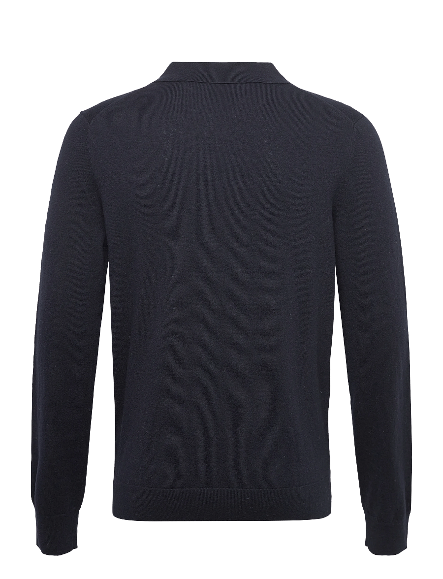 Lyle & Scott - Cotton Merino Football Collar Jumper - langärmelige strick-polohemden - z271 dark navy - 2