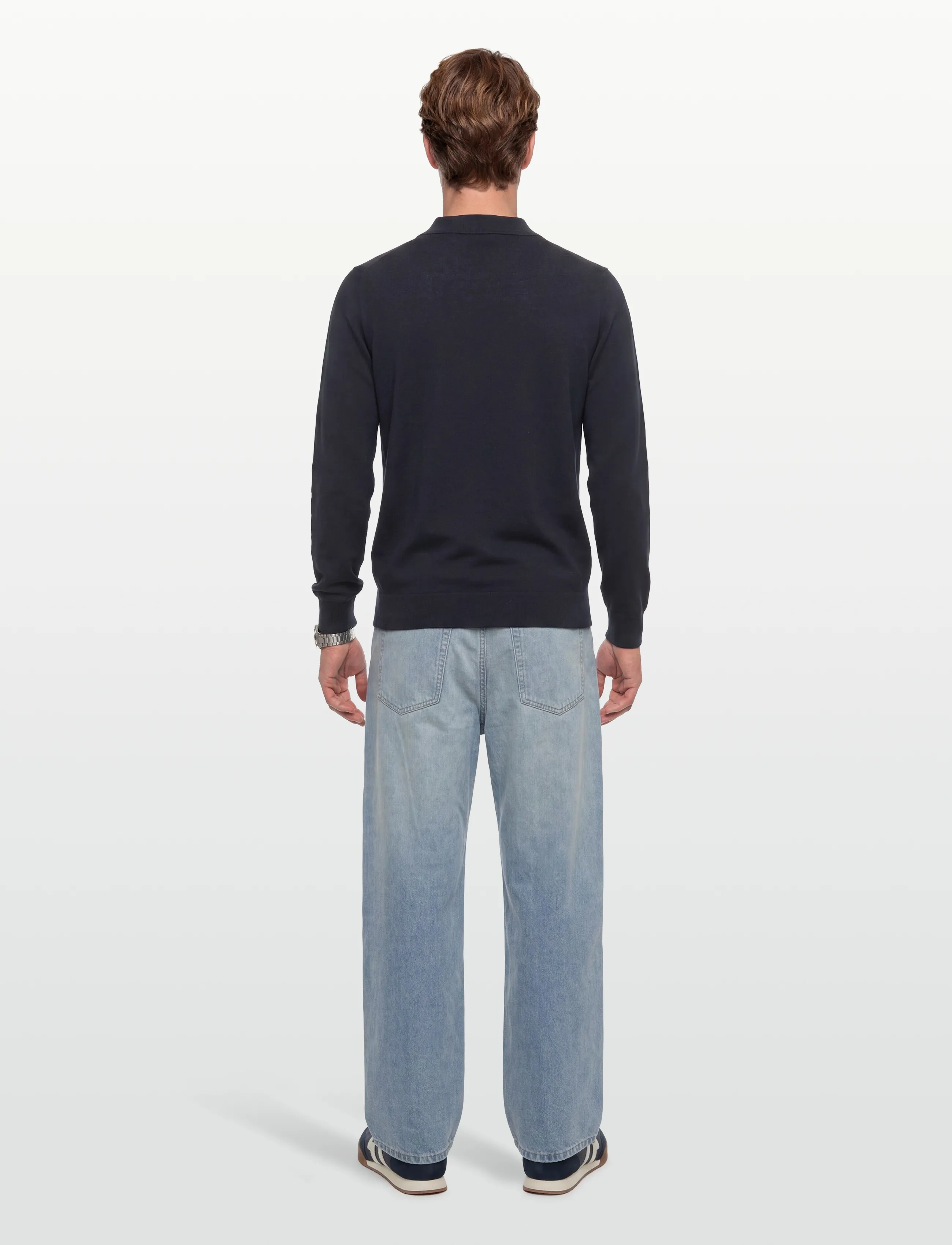 Lyle & Scott - Cotton Merino Football Collar Jumper - polostrik - z271 dark navy - 4