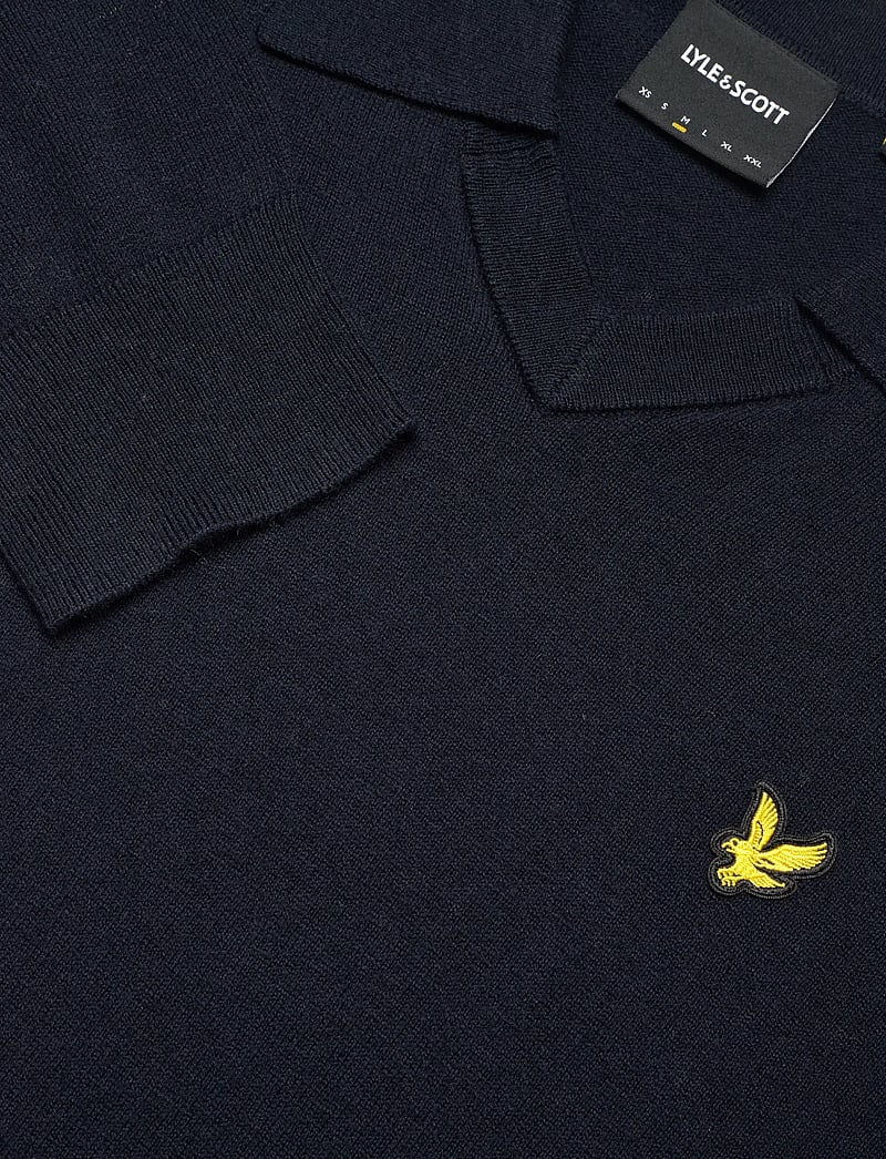 Lyle & Scott - Cotton Merino Football Collar Jumper - polostrik - z271 dark navy - 2