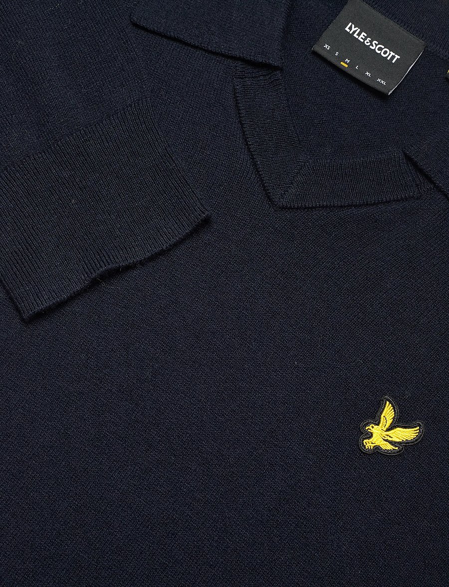 Lyle & Scott - Cotton Merino Football Collar Jumper - langärmelige strick-polohemden - z271 dark navy - 5
