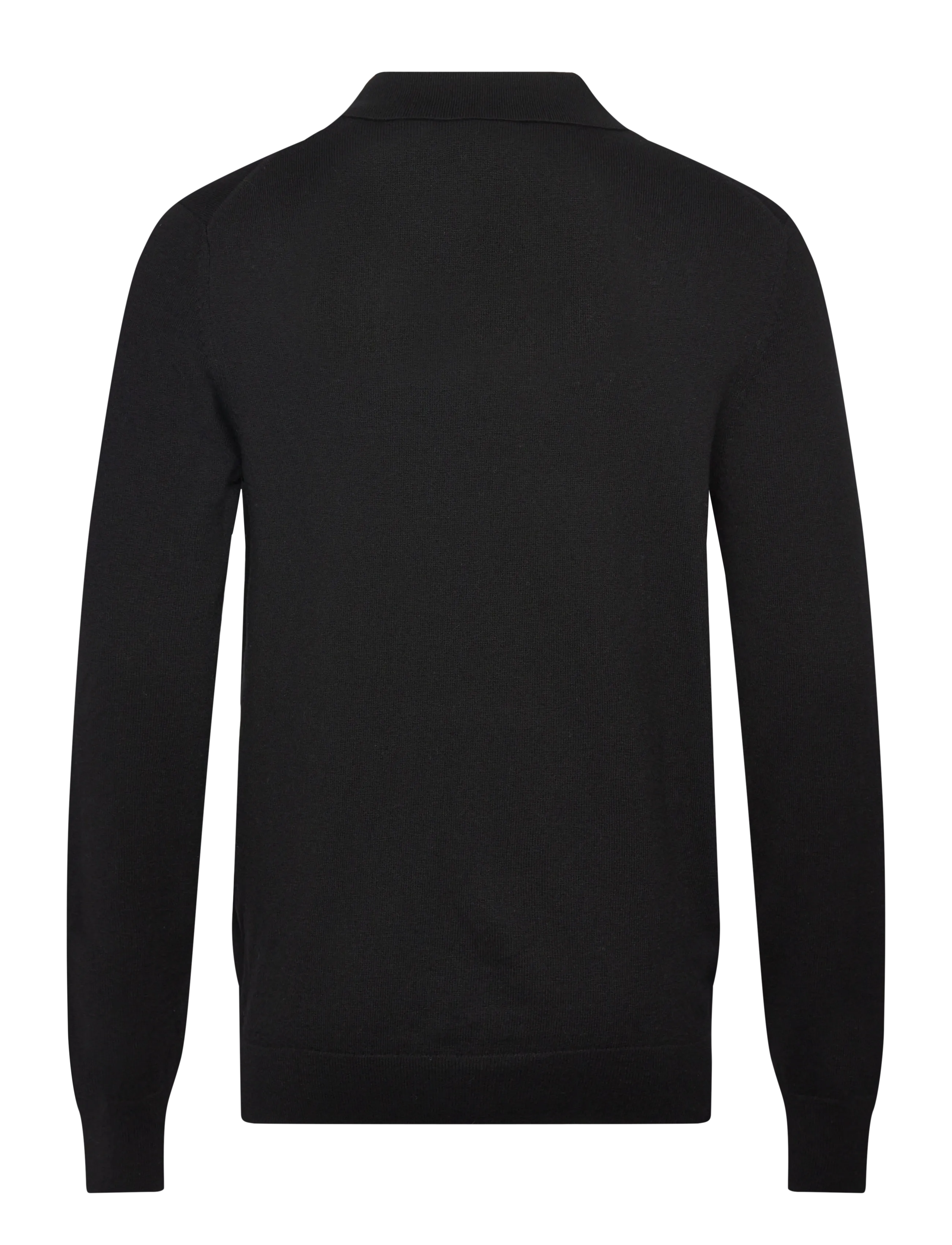 Lyle & Scott - Cotton Merino Football Collar Jumper - polos en tricot à manches longues - z865 jet black - 1