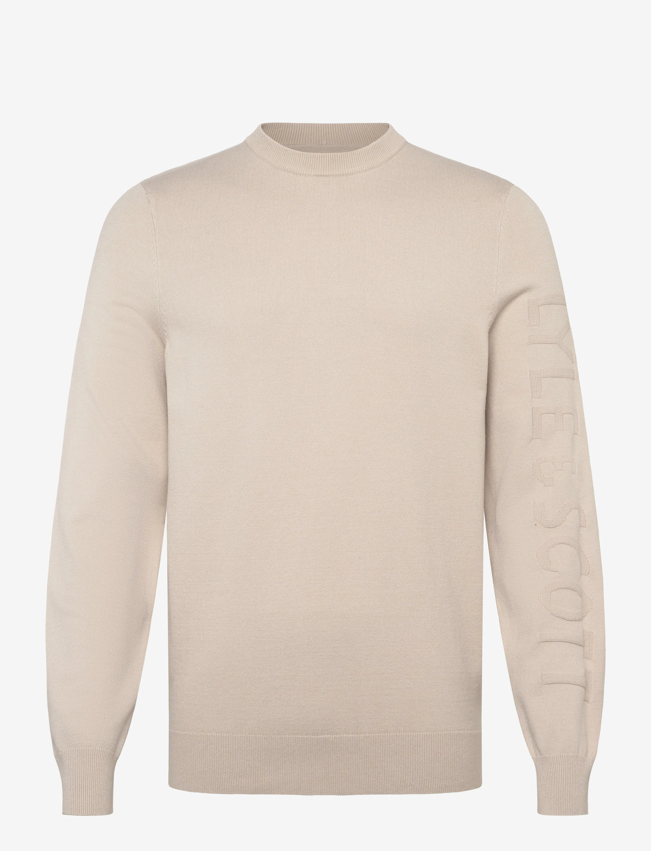 Lyle & Scott - Mesh Logo Crew Neck Jumper - rund hals - putty - 1