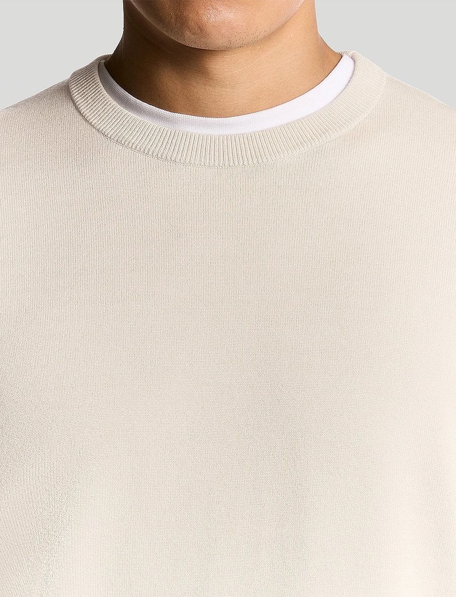 Lyle & Scott - Mesh Logo Crew Neck Jumper - rundhals - putty - 5