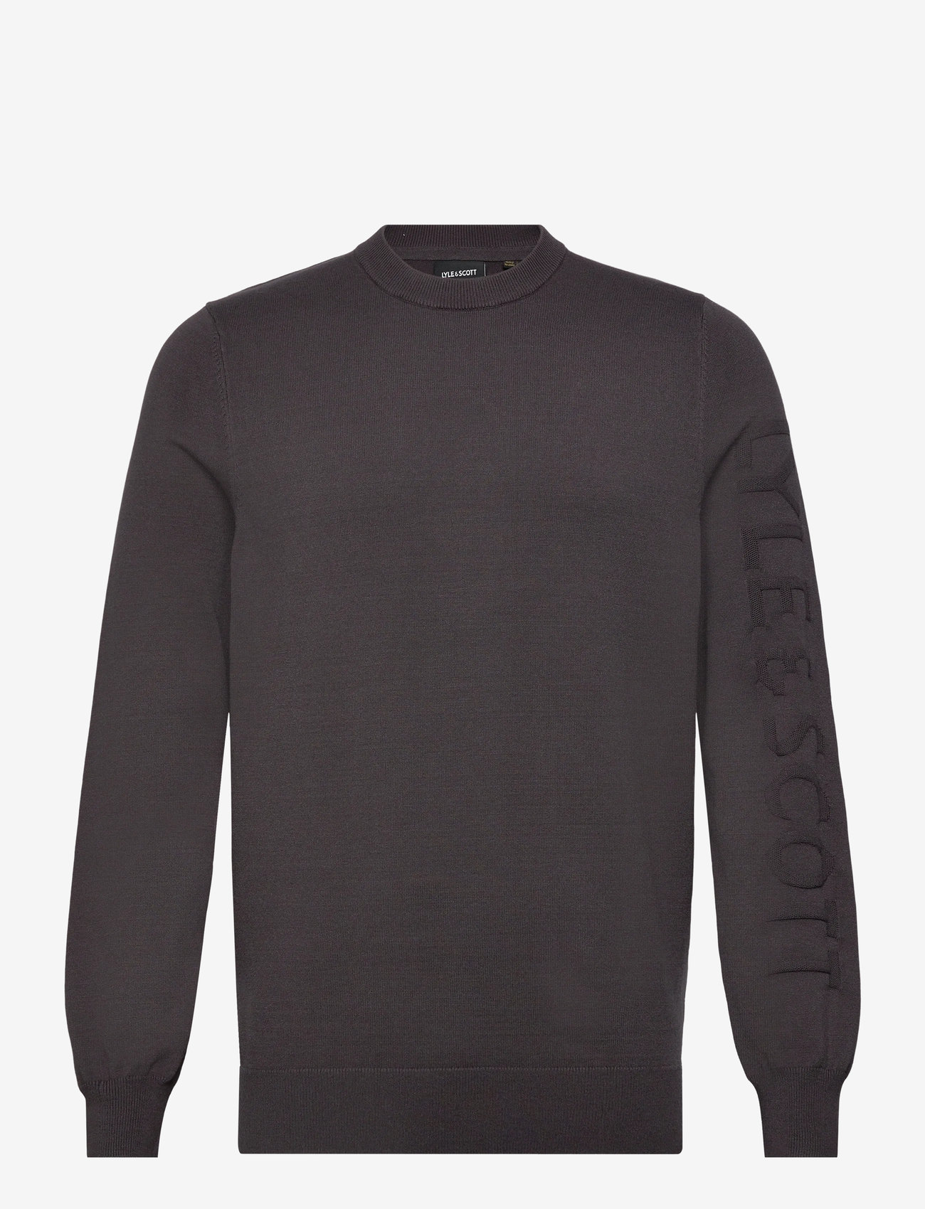 Lyle & Scott - Mesh Logo Crew Neck Jumper - round necks - shadow - 1