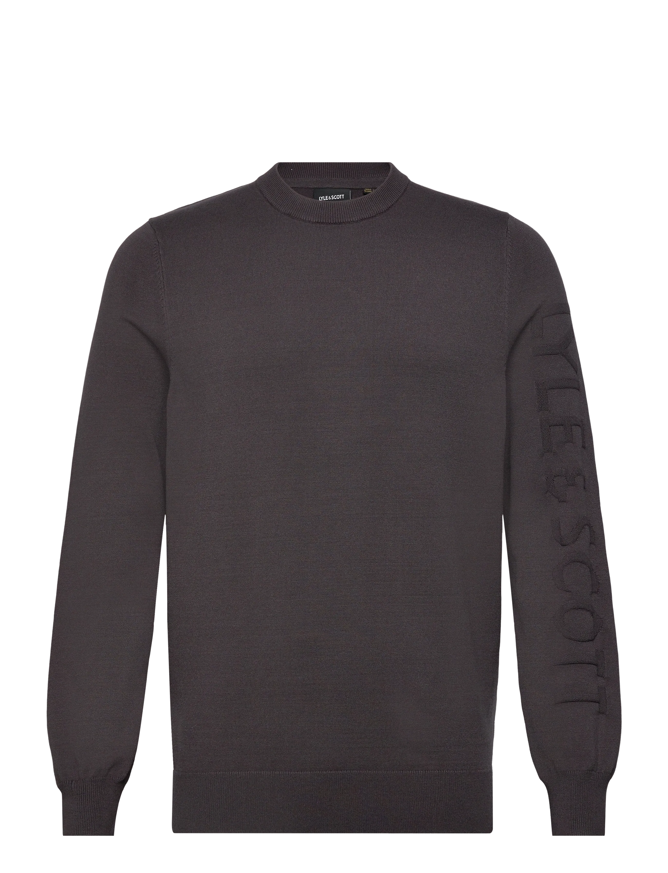 Lyle & Scott Mesh Logo Crew Neck Jumper - Stickat - SHADOW / grey
