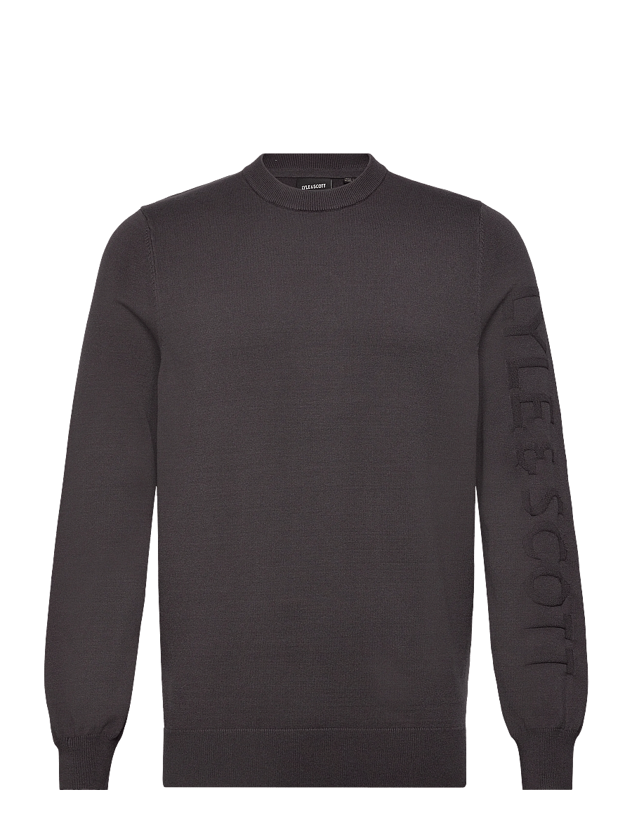 Lyle & Scott - Mesh Logo Crew Neck Jumper - rund hals - shadow - 1
