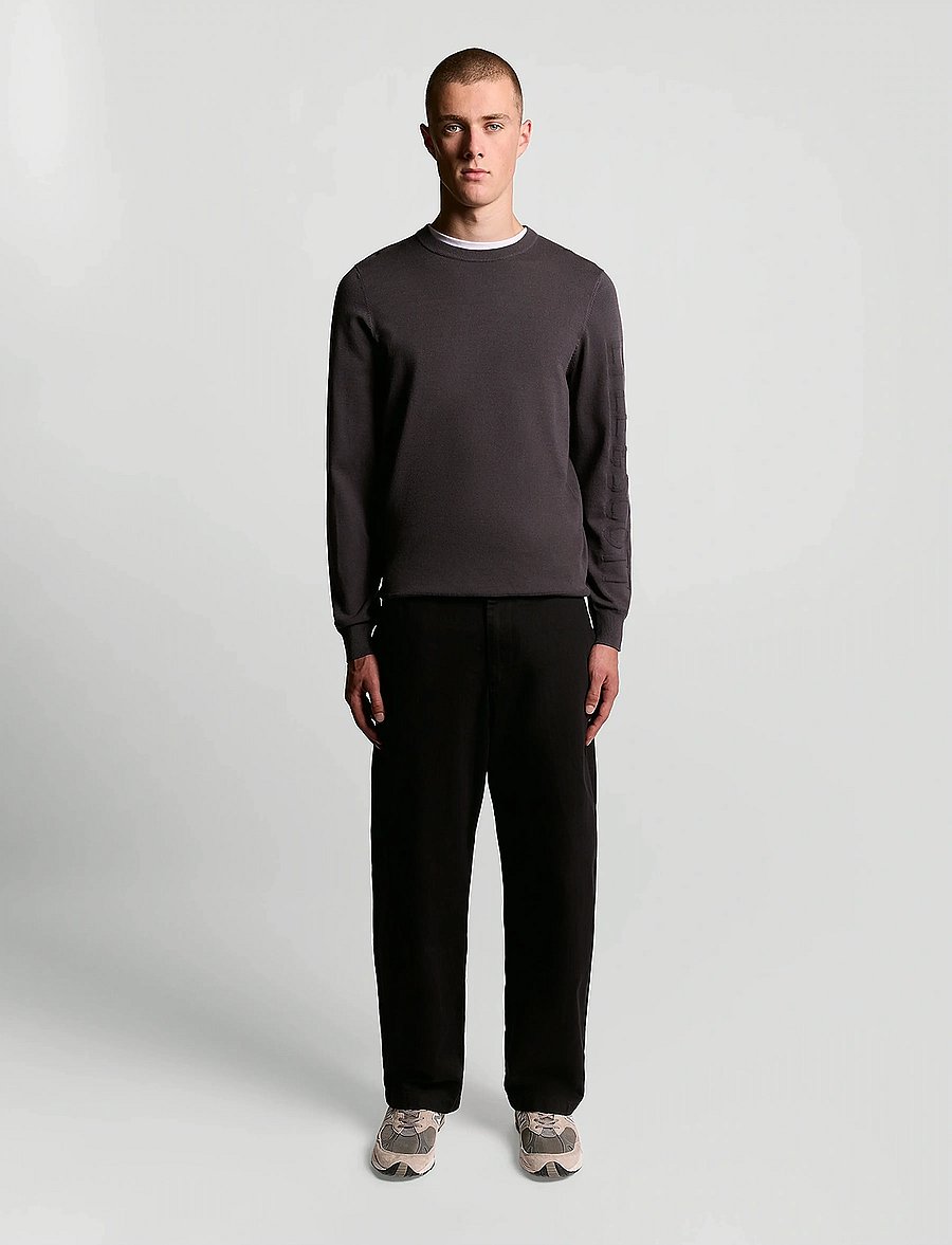 Lyle & Scott - Mesh Logo Crew Neck Jumper - rund hals - shadow - 4