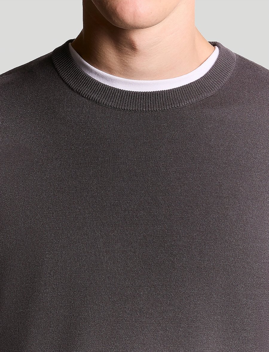 Lyle & Scott - Mesh Logo Crew Neck Jumper - rund hals - shadow - 5