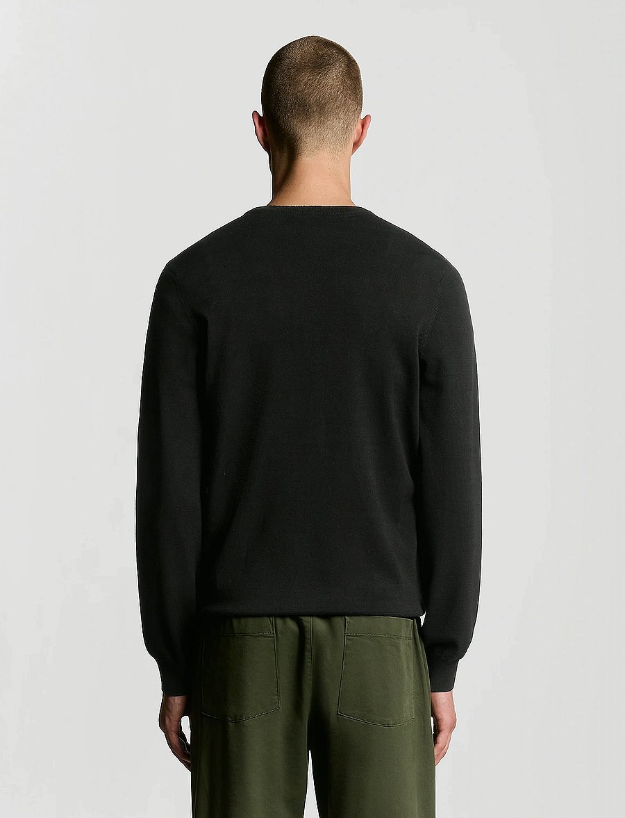 Lyle & Scott - Mesh Logo Crew Neck Jumper - Ümara kaelusega - z865 jet black - 4