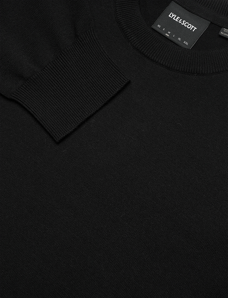Lyle & Scott - Mesh Logo Crew Neck Jumper - Ümara kaelusega - z865 jet black - 3