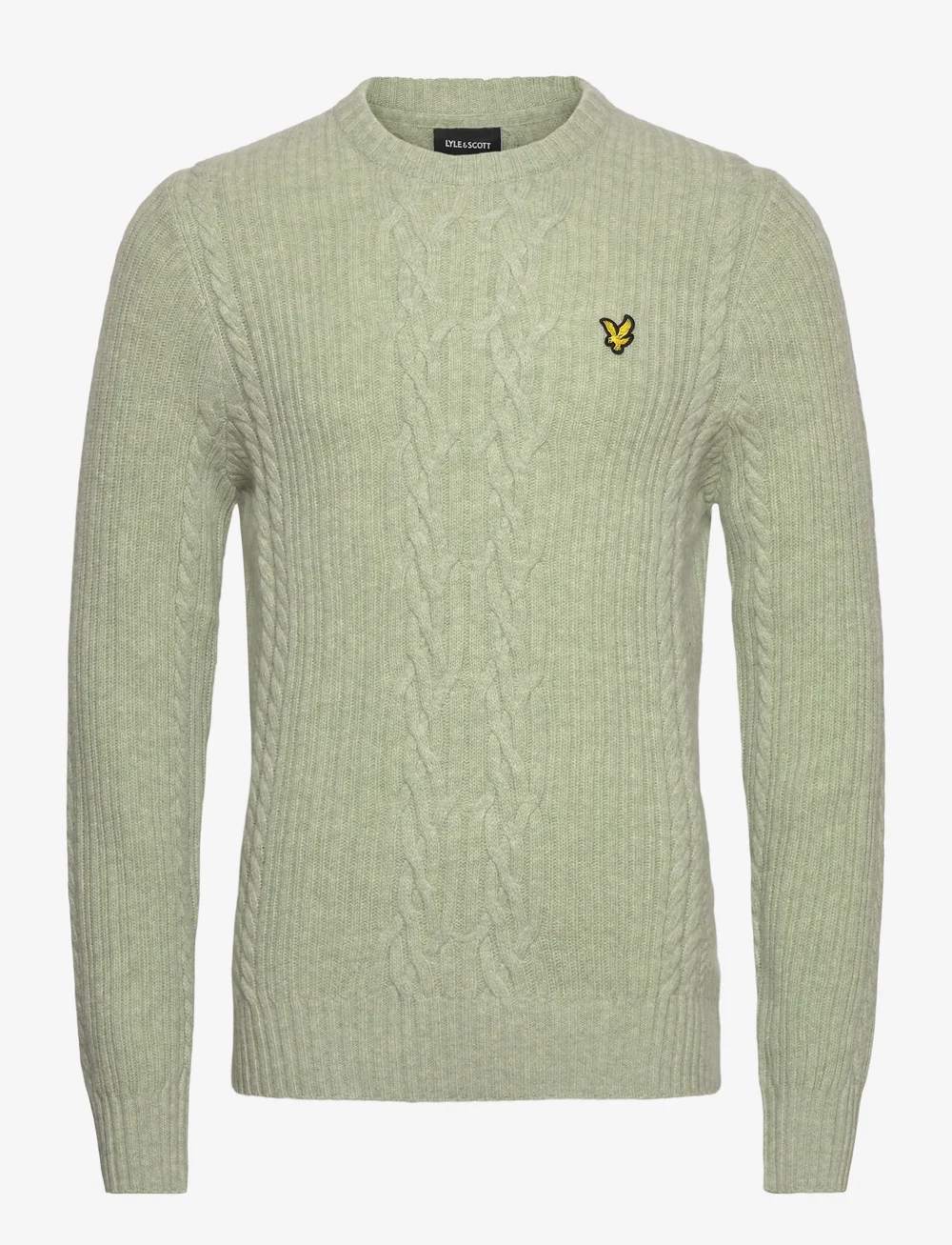 Lyle & Scott - Ribbed Cable Knit Jumper - rundhalsad - x962 cold mint marl - 1