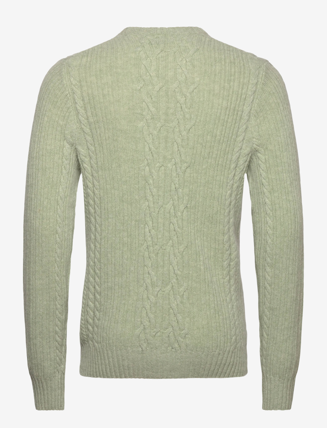Lyle & Scott - Ribbed Cable Knit Jumper - rund hals - x962 cold mint marl - 2