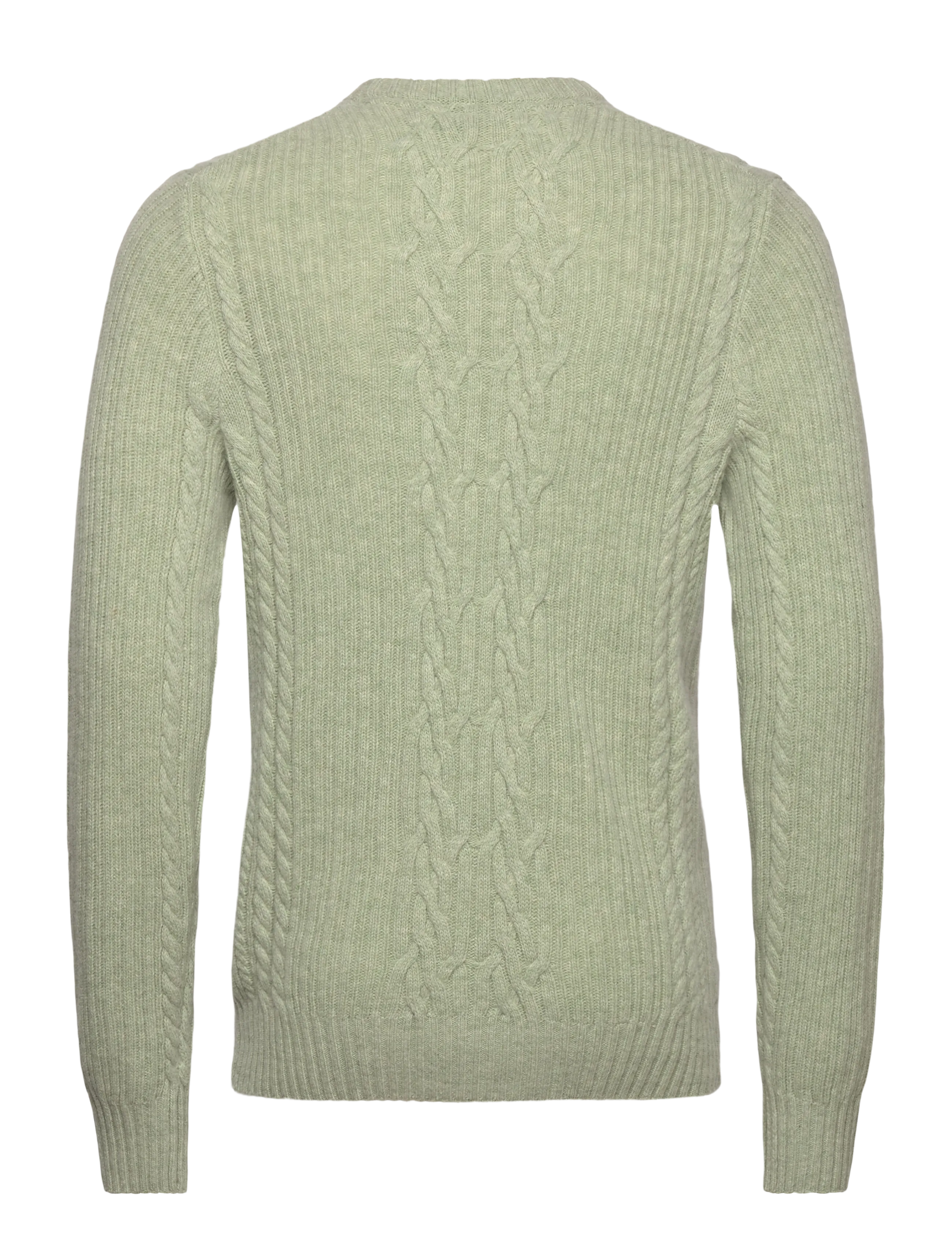 Lyle & Scott - Ribbed Cable Knit Jumper - knitwear - x962 cold mint marl - 2