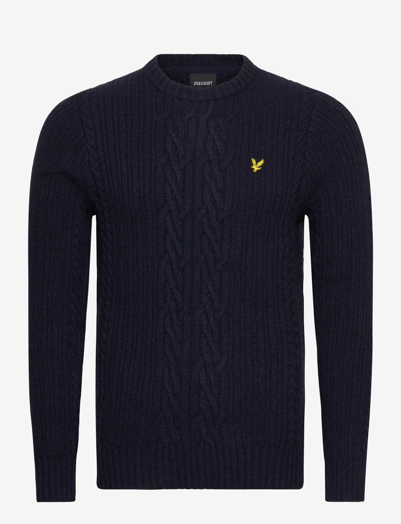 Lyle & Scott - Ribbed Cable Knit Jumper - rundhalsad - z56 dark navy marl - 0