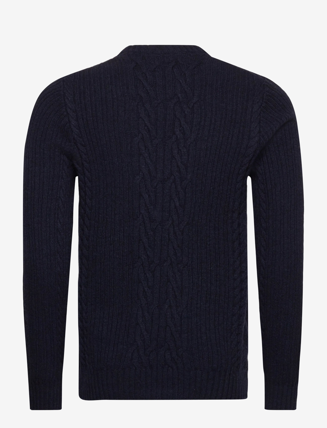 Lyle & Scott - Ribbed Cable Knit Jumper - rundhalsad - z56 dark navy marl - 1