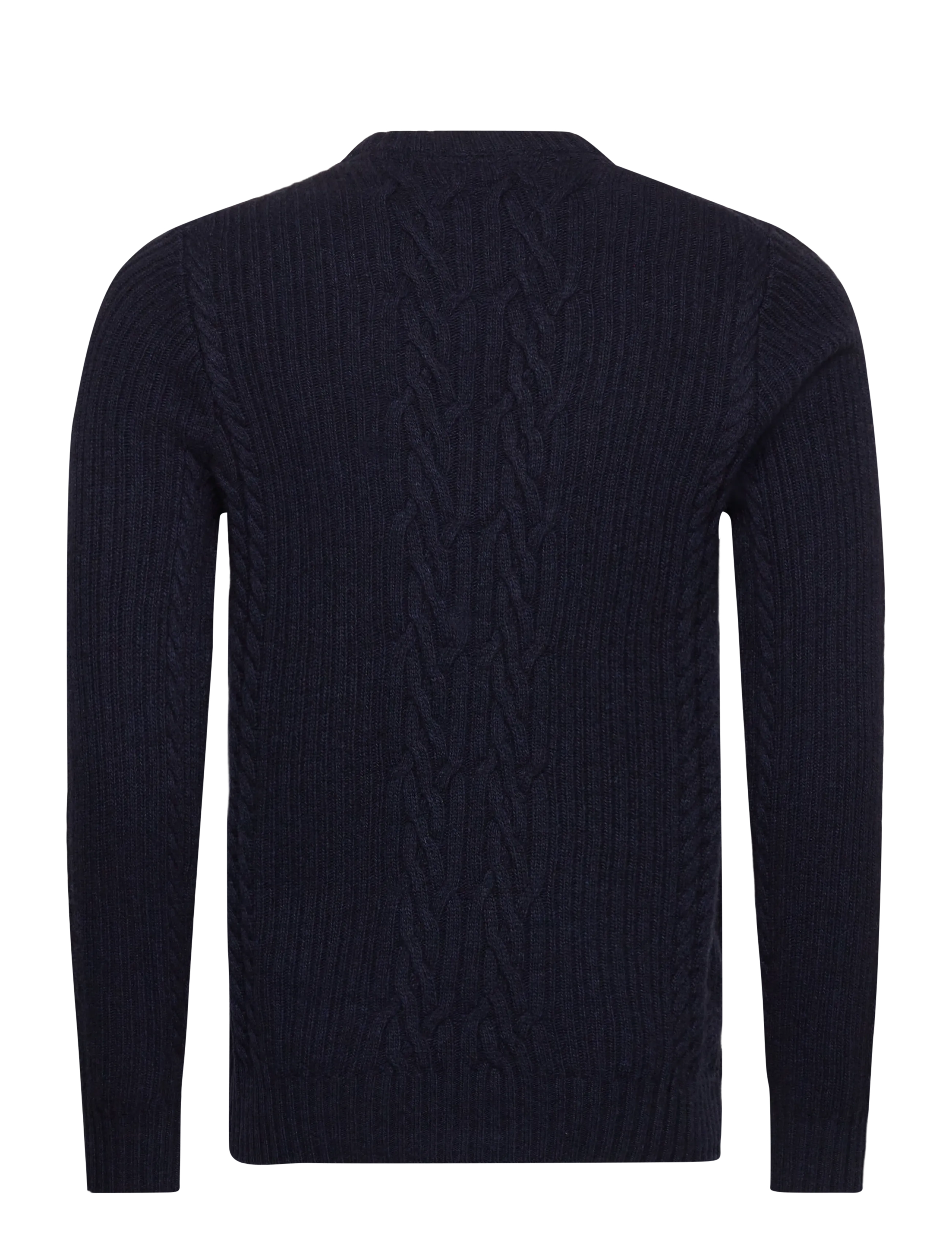 Lyle & Scott - Ribbed Cable Knit Jumper - rund hals - z56 dark navy marl - 1