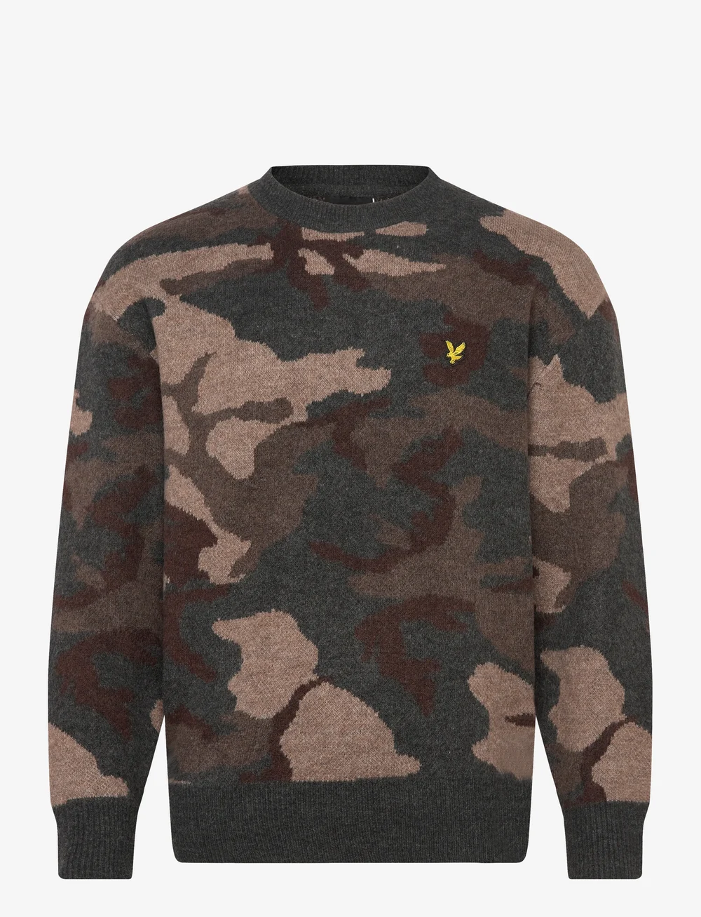 Lyle & Scott - Brushed Camouflage Crew Neck Jumper - rundhalsad - x077 black steel - 1