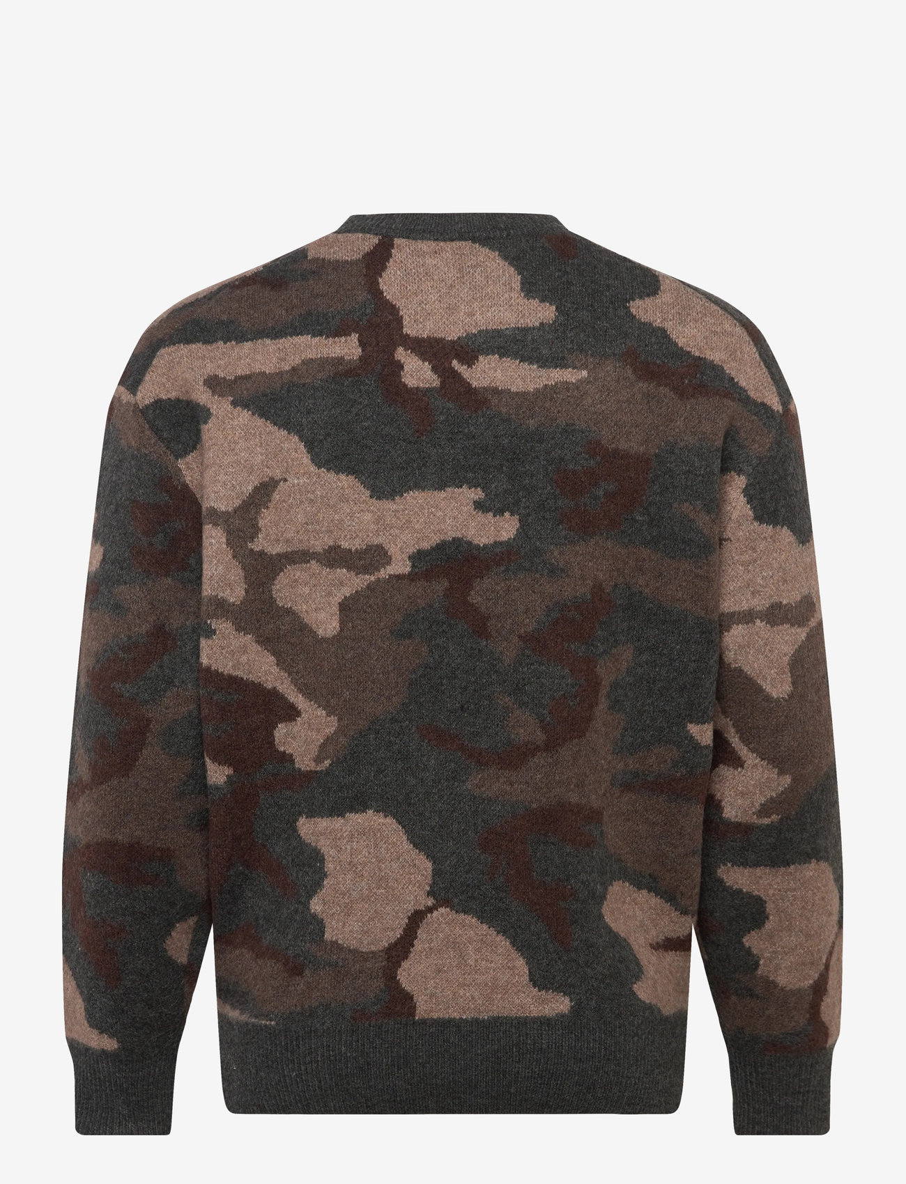Lyle & Scott - Brushed Camouflage Crew Neck Jumper - rund hals - x077 black steel - 2