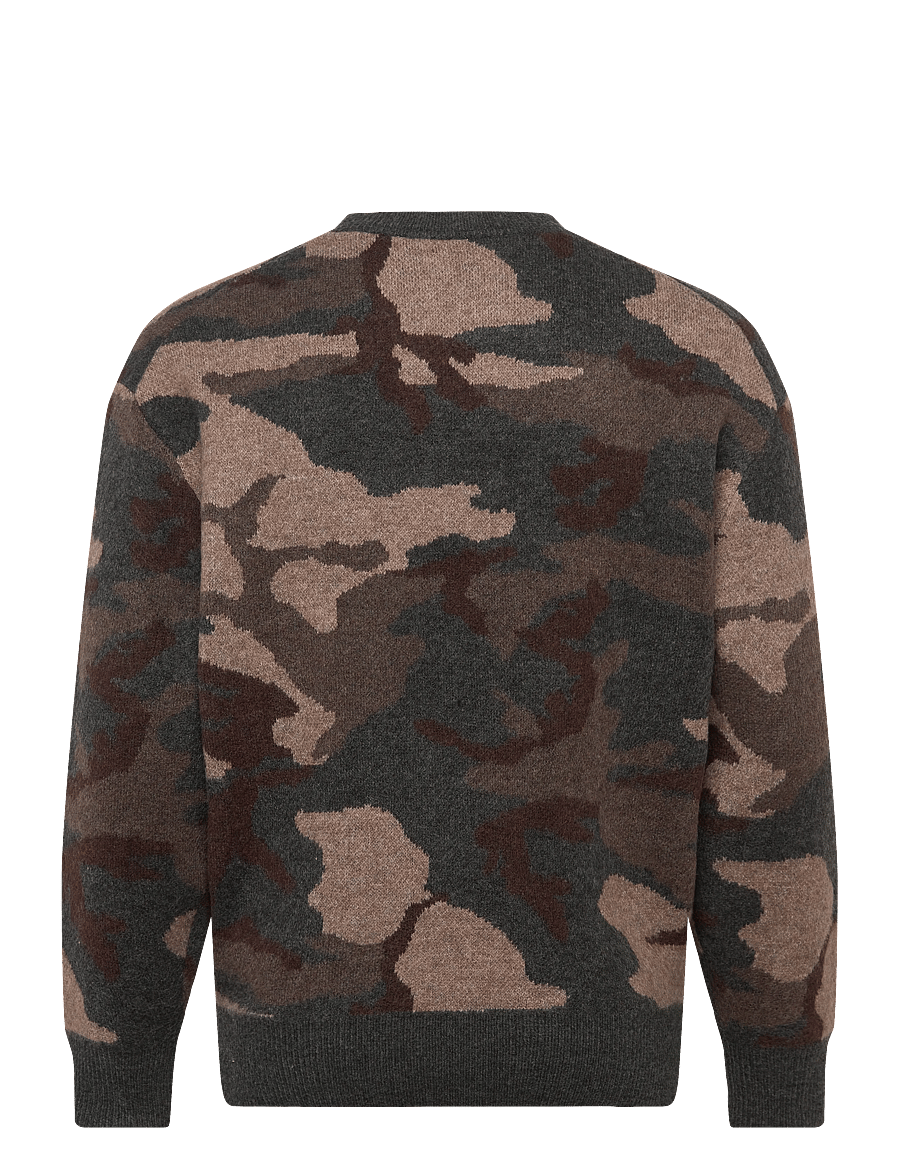Lyle & Scott - Brushed Camouflage Crew Neck Jumper - rundhals - x077 black steel - 2