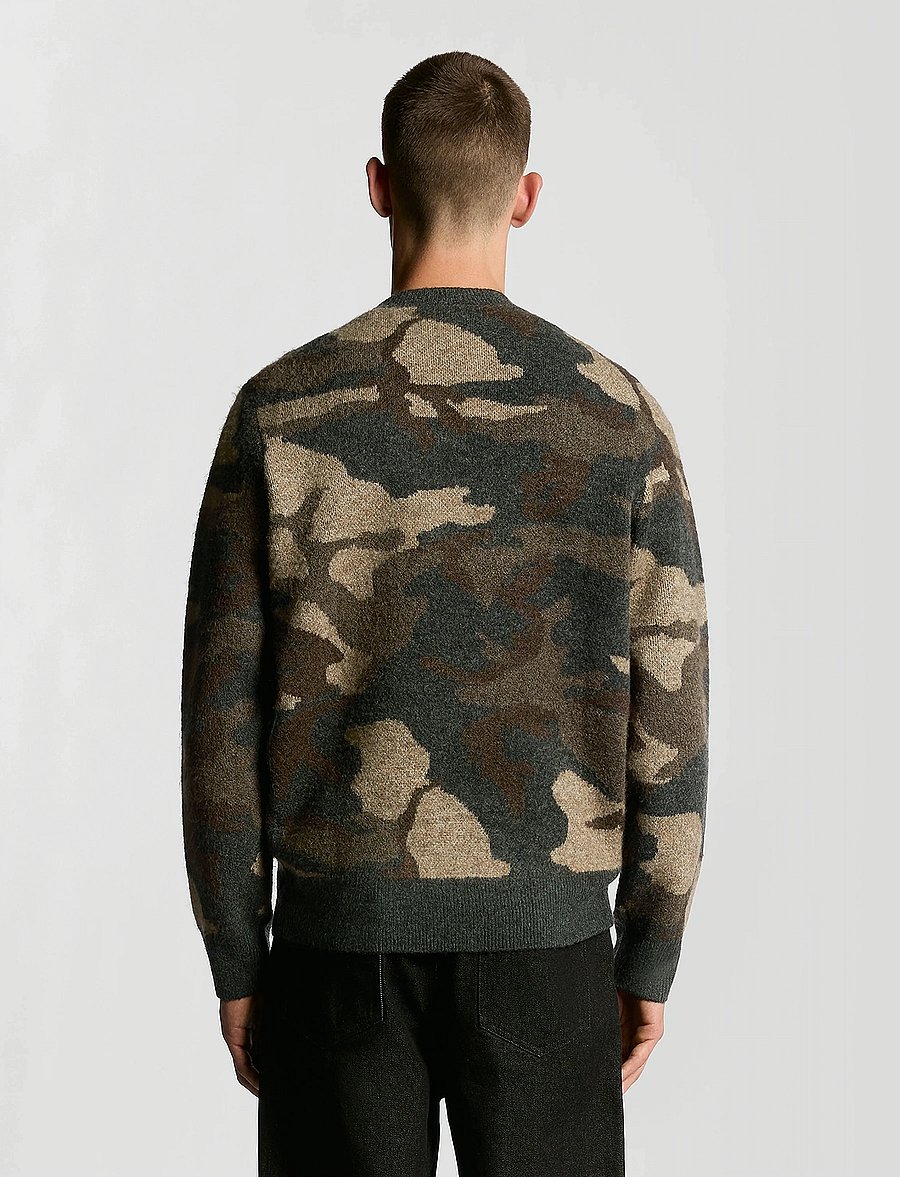 Lyle & Scott - Brushed Camouflage Crew Neck Jumper - rundhals - x077 black steel - 3