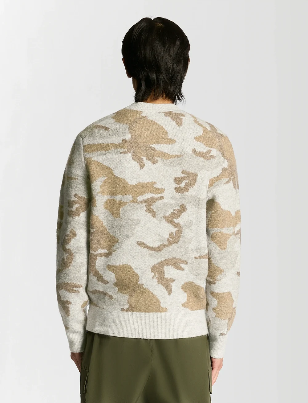 Lyle & Scott - Brushed Camouflage Crew Neck Jumper - rund hals - x865 grey taupe - 3