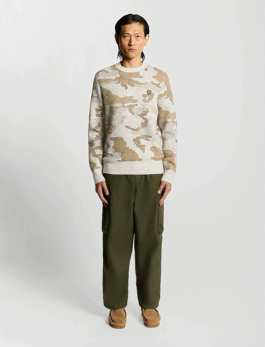 Lyle & Scott - Brushed Camouflage Crew Neck Jumper - rundhals - x865 grey taupe - 4