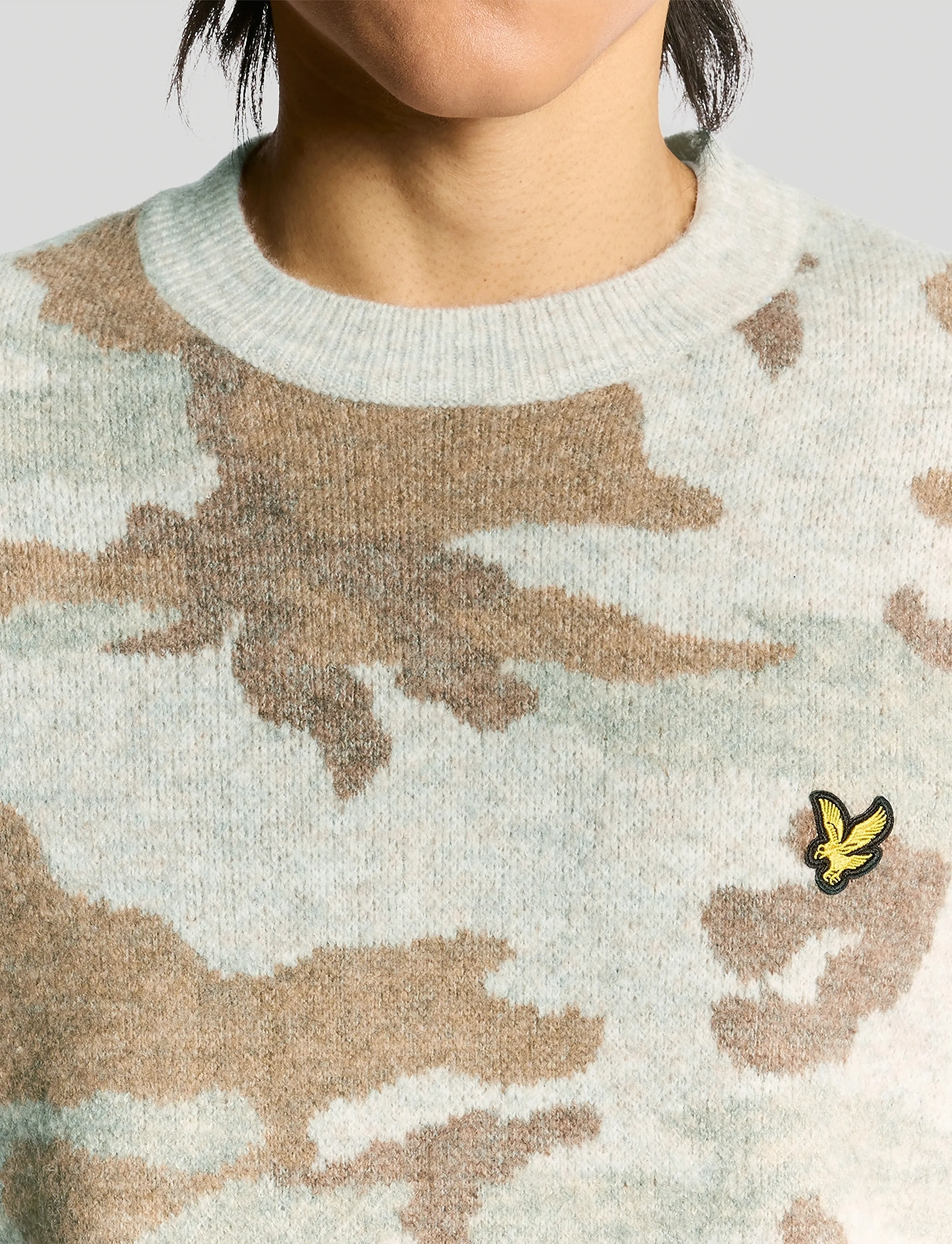 Lyle & Scott - Brushed Camouflage Crew Neck Jumper - rundhals - x865 grey taupe - 5