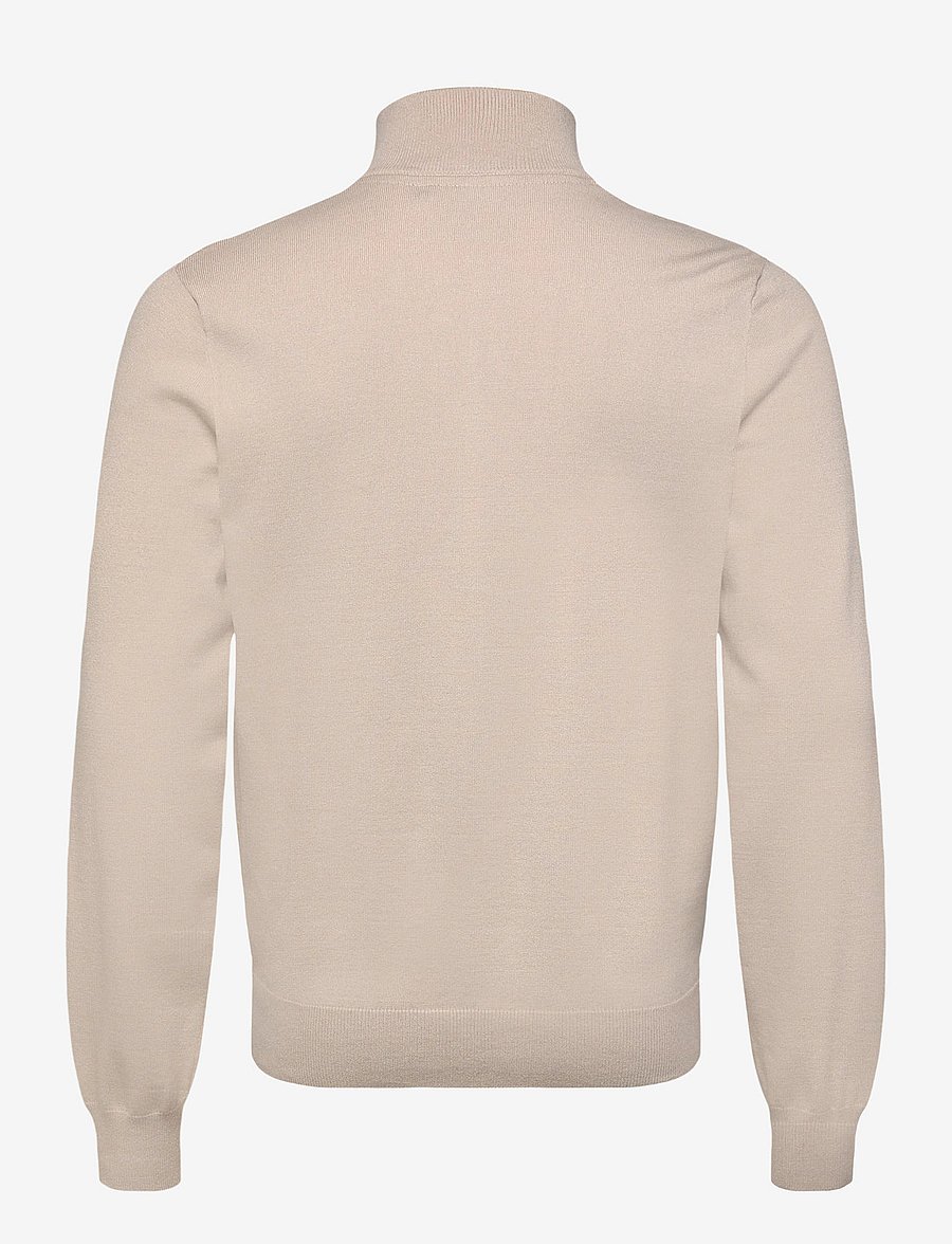Lyle & Scott - Mesh Logo Knitted Track Jacket - sweatshirts - putty - 1