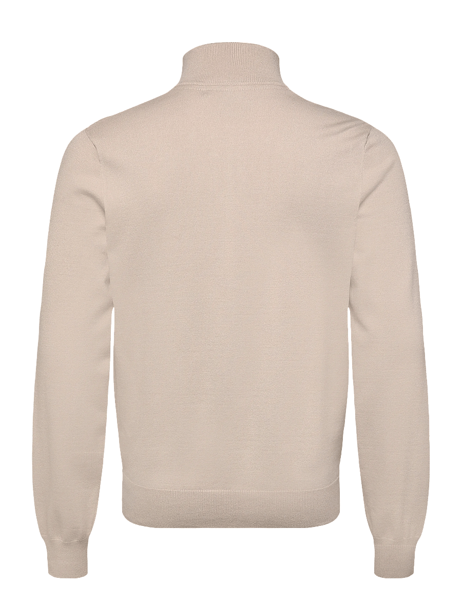 Lyle & Scott - Mesh Logo Knitted Track Jacket - sweatshirts - putty - 1