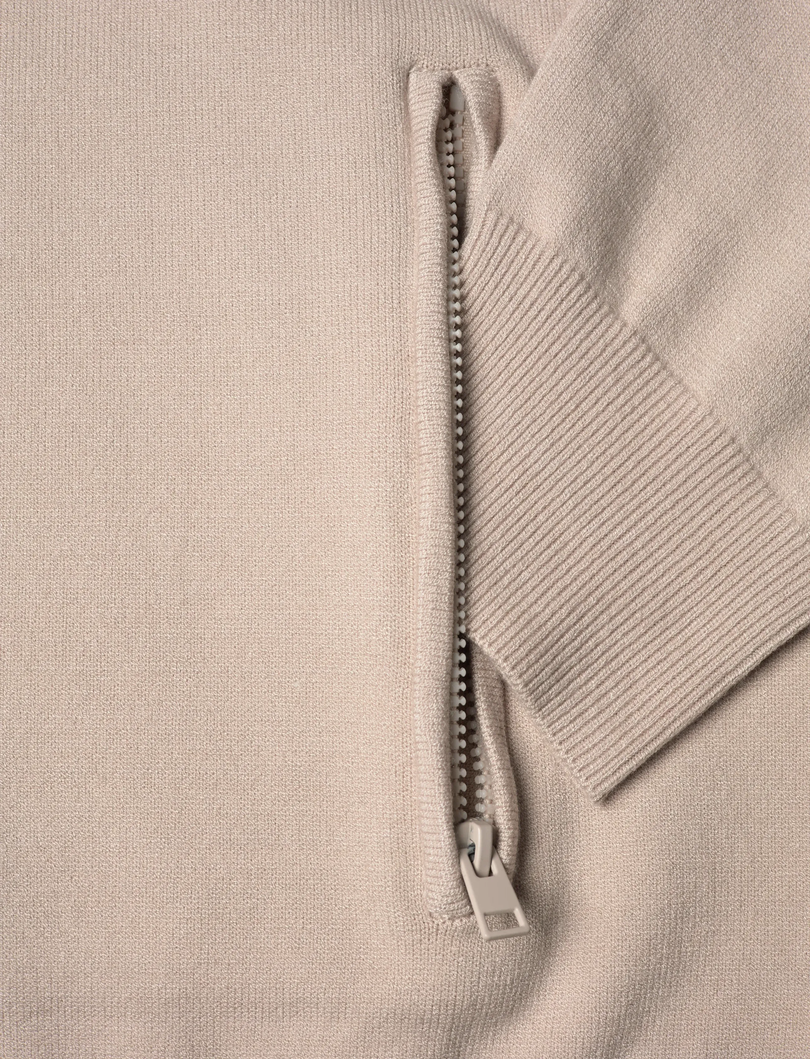 Lyle & Scott - Mesh Logo Knitted Track Jacket - sweatshirts - putty - 3