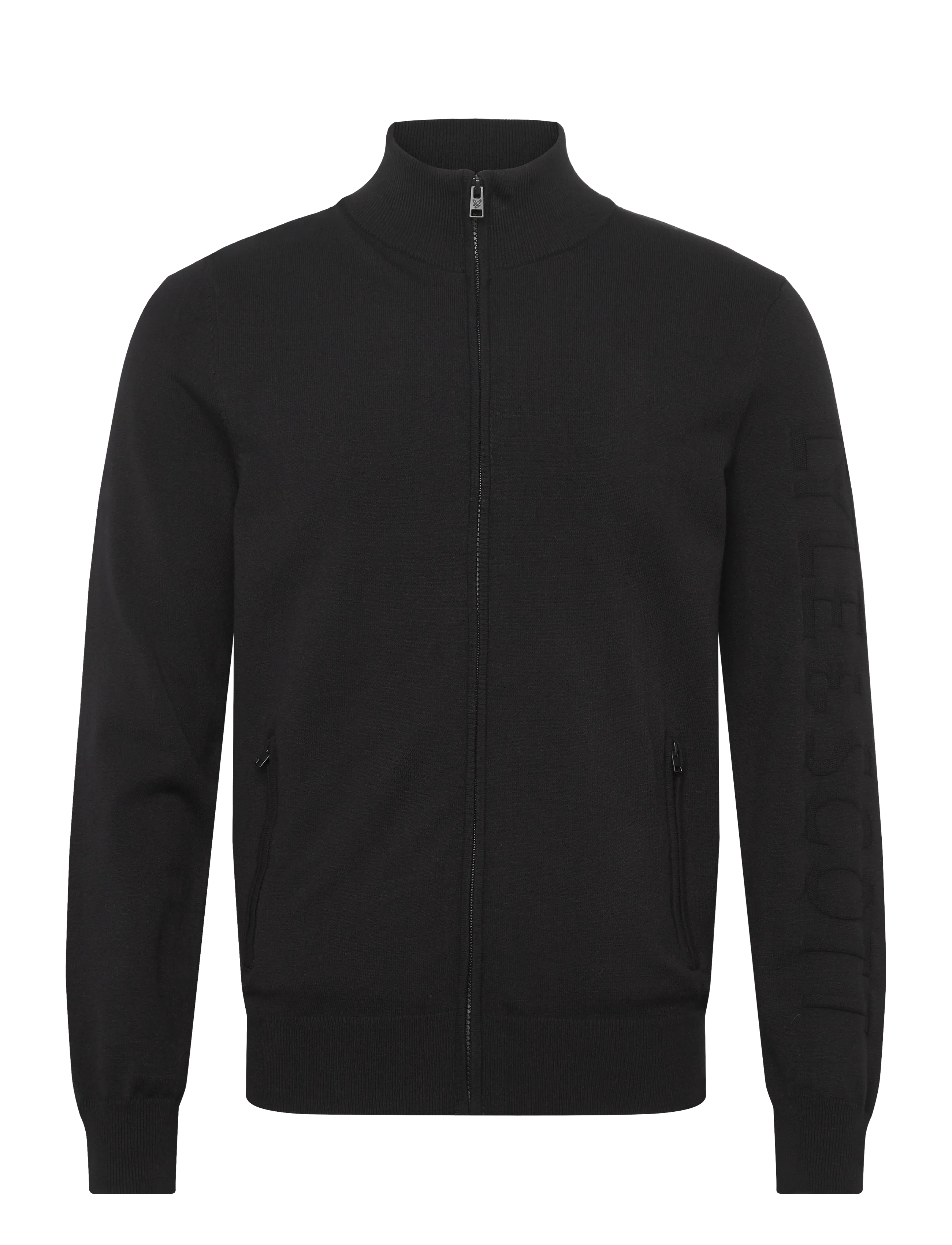 LYLE & SCOTT Mesh Logo Strick Track Jacke Schwarz - M - Herren
