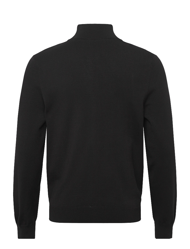 Lyle & Scott - Mesh Logo Knitted Track Jacket - sweatshirts - z865 jet black - 1