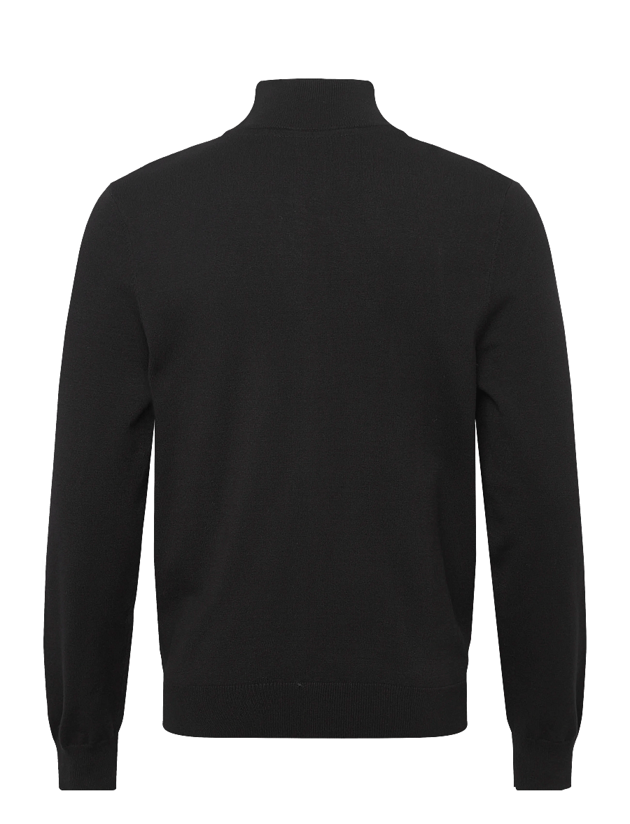 Lyle & Scott - Mesh Logo Knitted Track Jacket - sweatshirts - z865 jet black - 1