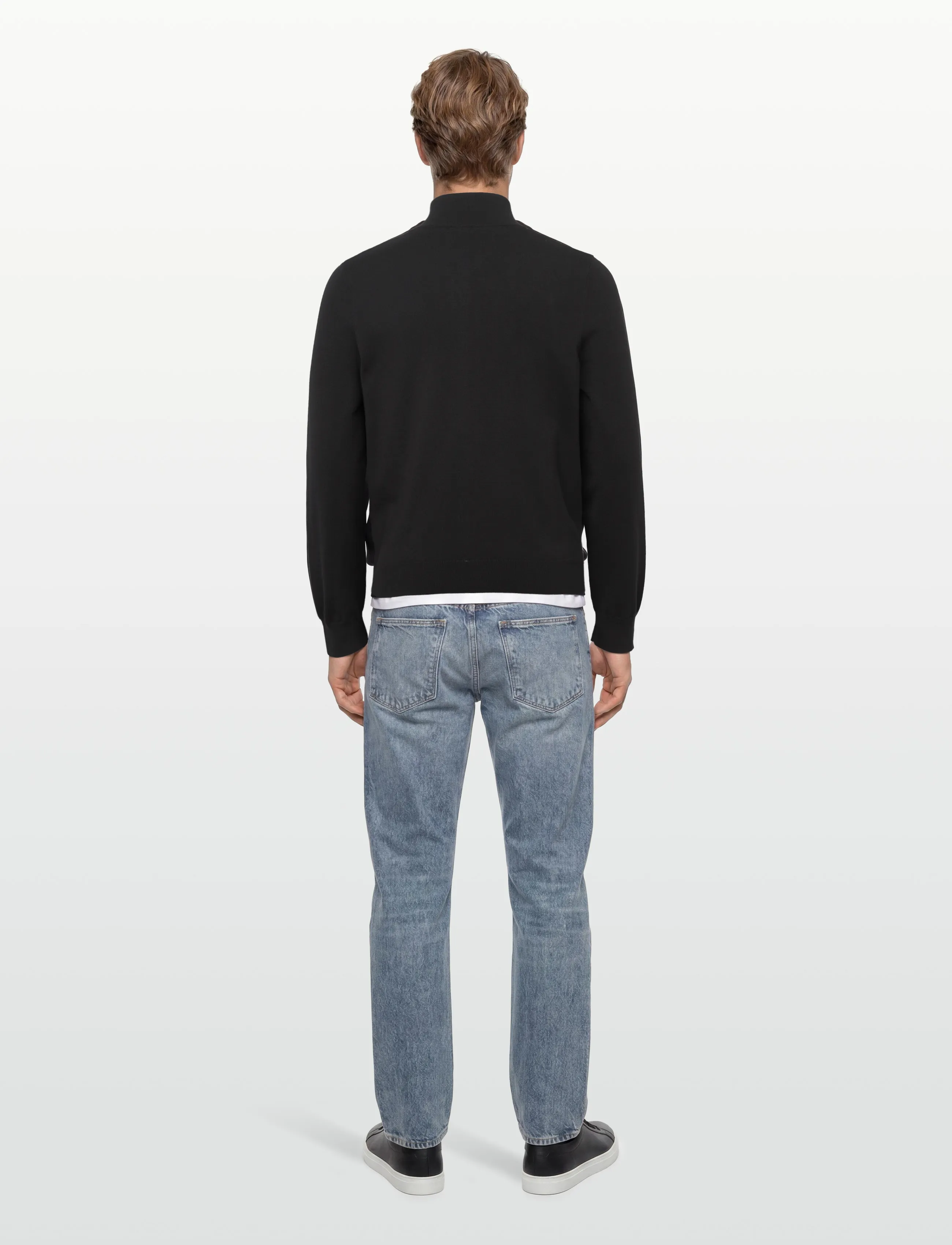 Lyle & Scott - Mesh Logo Knitted Track Jacket - sweatshirts - z865 jet black - 4