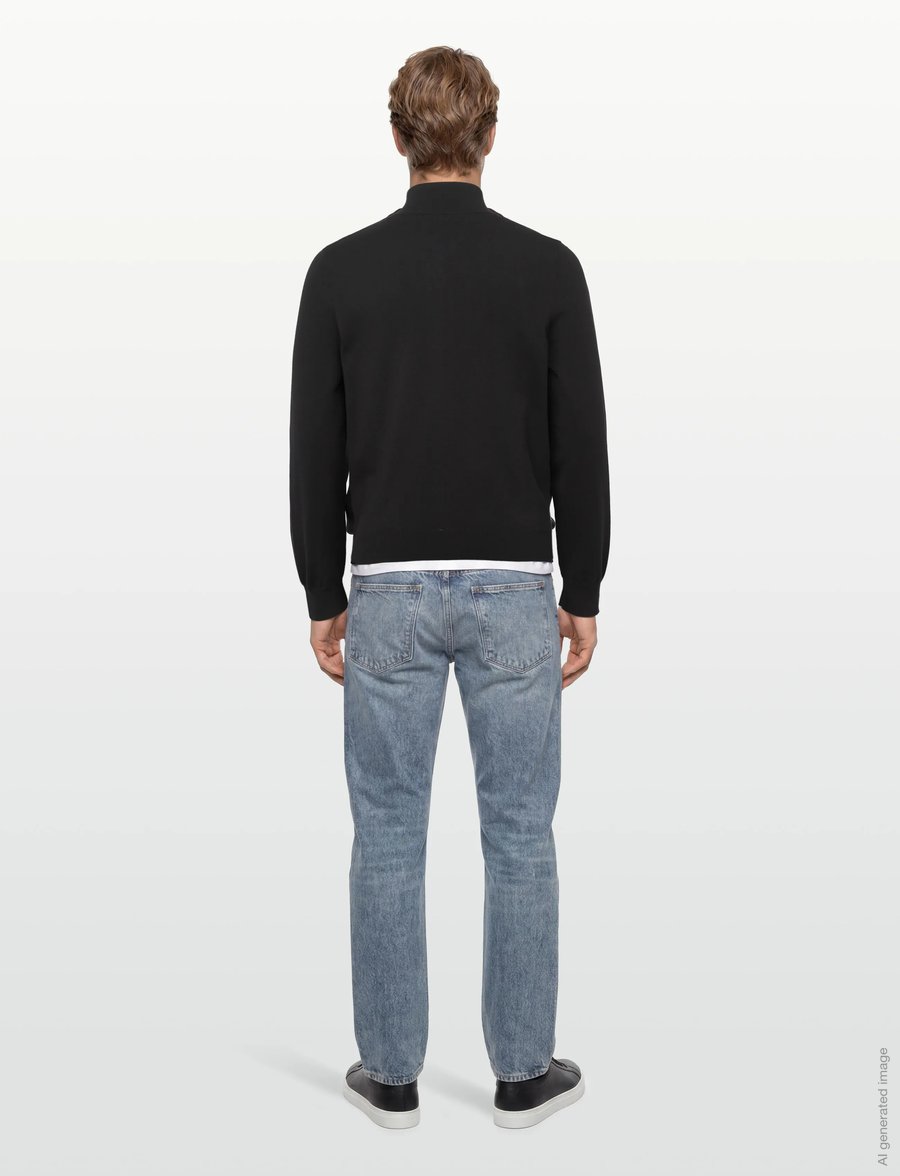 Lyle & Scott - Mesh Logo Knitted Track Jacket - sweatshirts - z865 jet black - 4