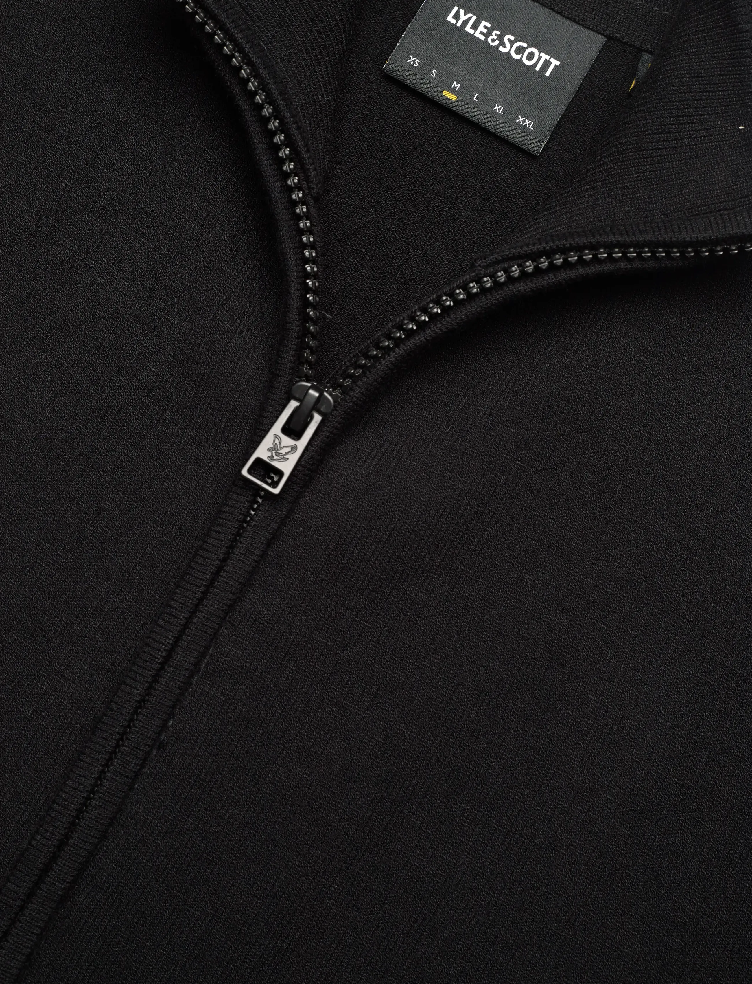 Lyle & Scott - Mesh Logo Knitted Track Jacket - sweatshirts - z865 jet black - 2