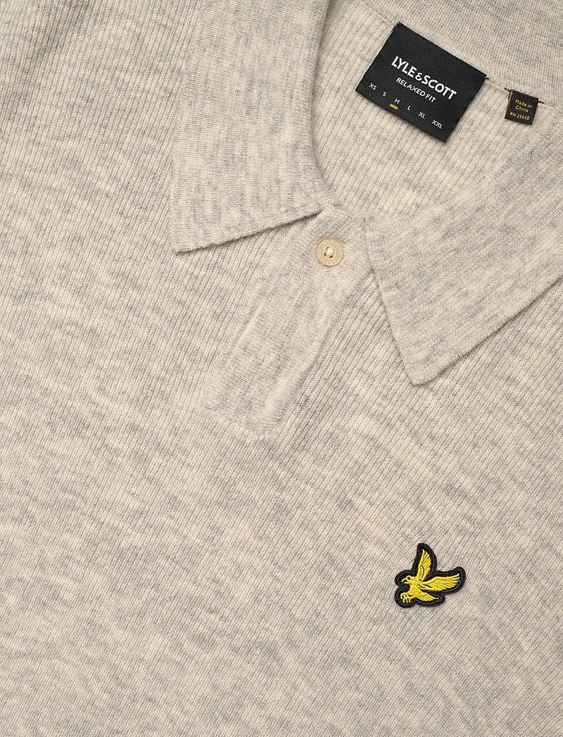 Lyle & Scott - Lambswool Blend Rugby Jumper - polostrik - d24 light grey marl - 2