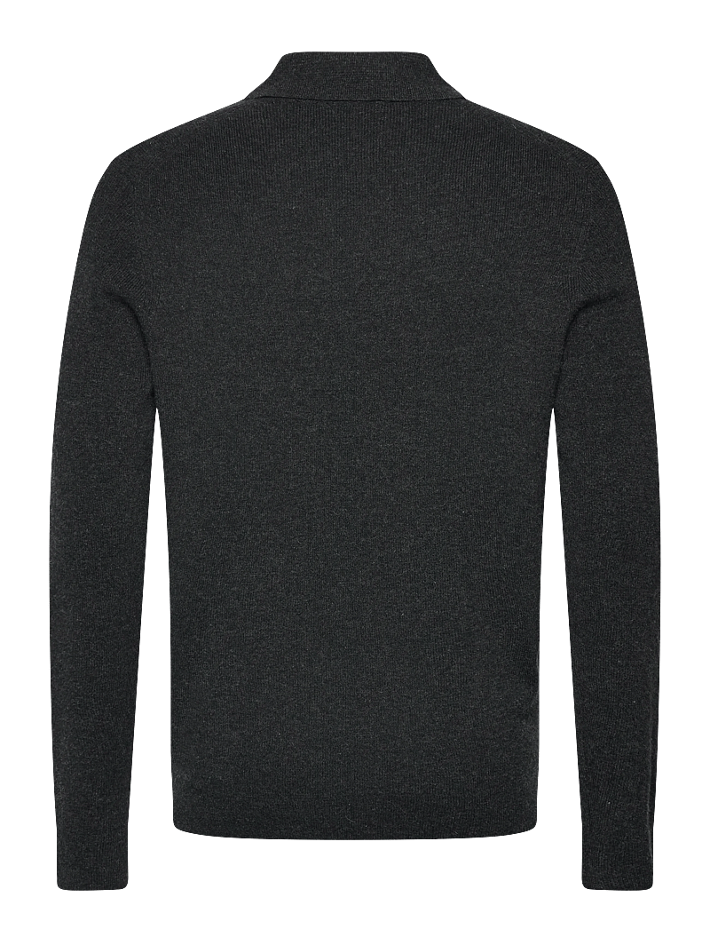 Lyle & Scott - Lambswool Blend Rugby Jumper - stickade pikéer - w155 jet black marl - 2