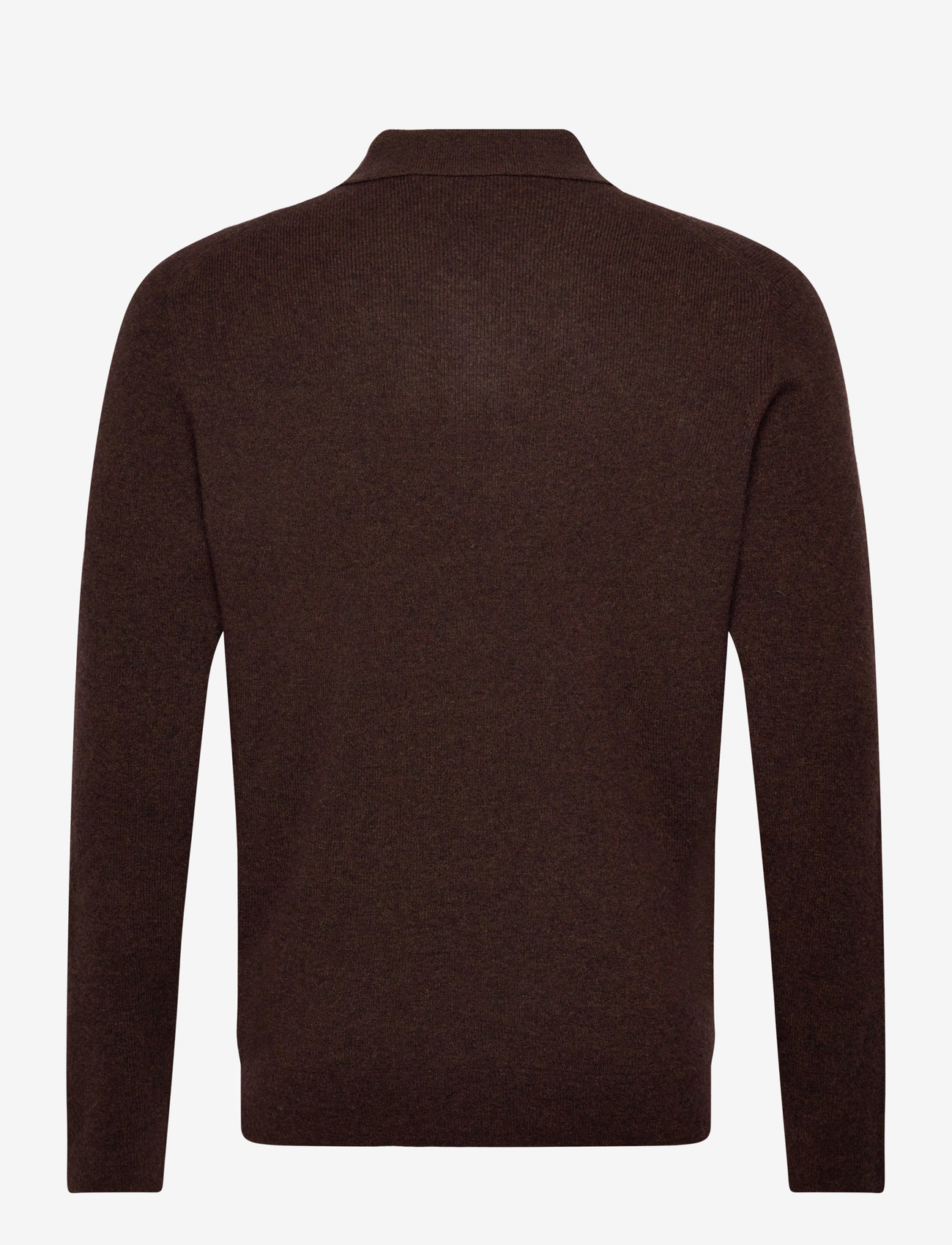Lyle & Scott - Lambswool Blend Rugby Jumper - stickade pikéer - y059 bottle brown marl - 1