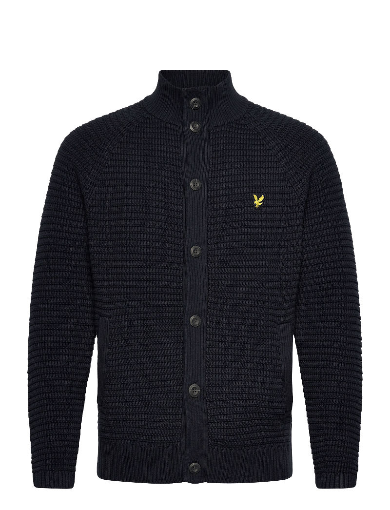 Lyle & Scott - Button Through Funnel Neck Jumper - cardigans - z271 dark navy - 1