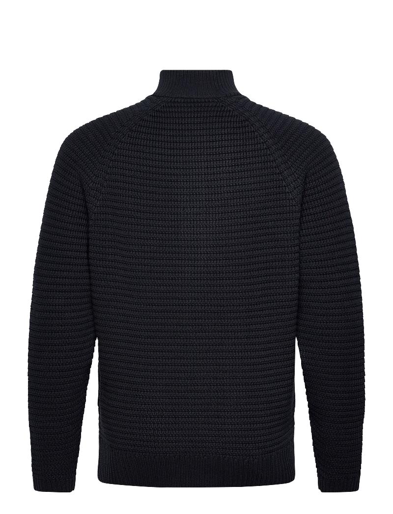 Lyle & Scott - Button Through Funnel Neck Jumper - cardigans - z271 dark navy - 2