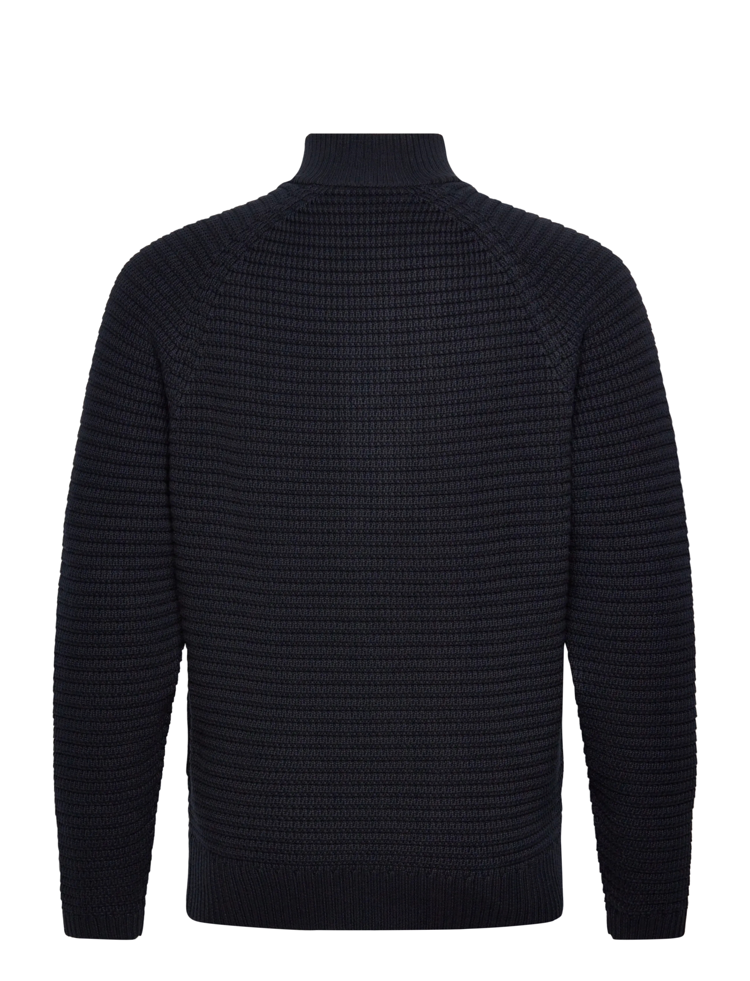 Lyle & Scott - Button Through Funnel Neck Jumper - cardigans - z271 dark navy - 2