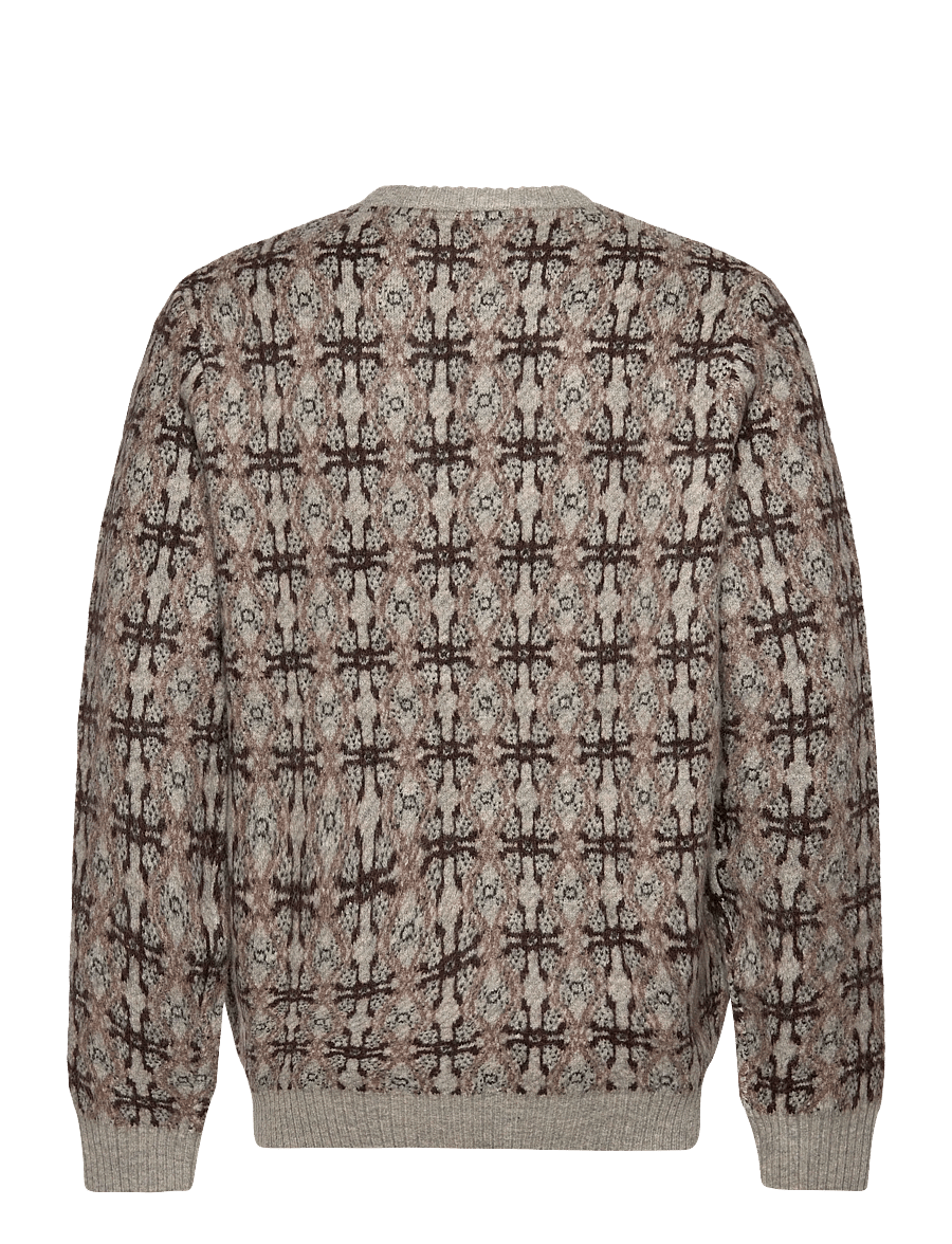 Lyle & Scott - Brushed Intarsia Crew Neck Jumper - Ümara kaelusega - d24 light grey marl - 2