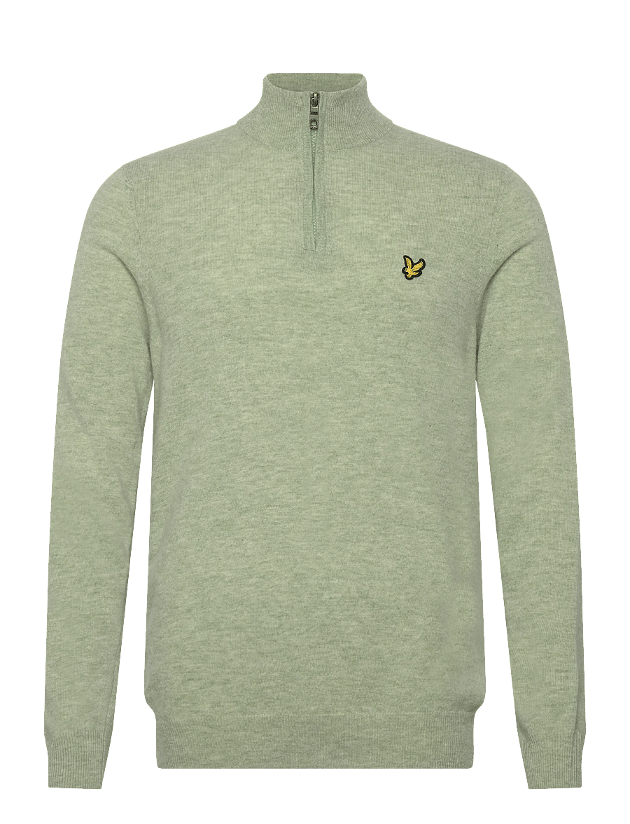 Lyle & Scott - Lambswool Blend Quarter Zip Jumper - swetry zapinane do połowy - x962 cold mint marl - 1
