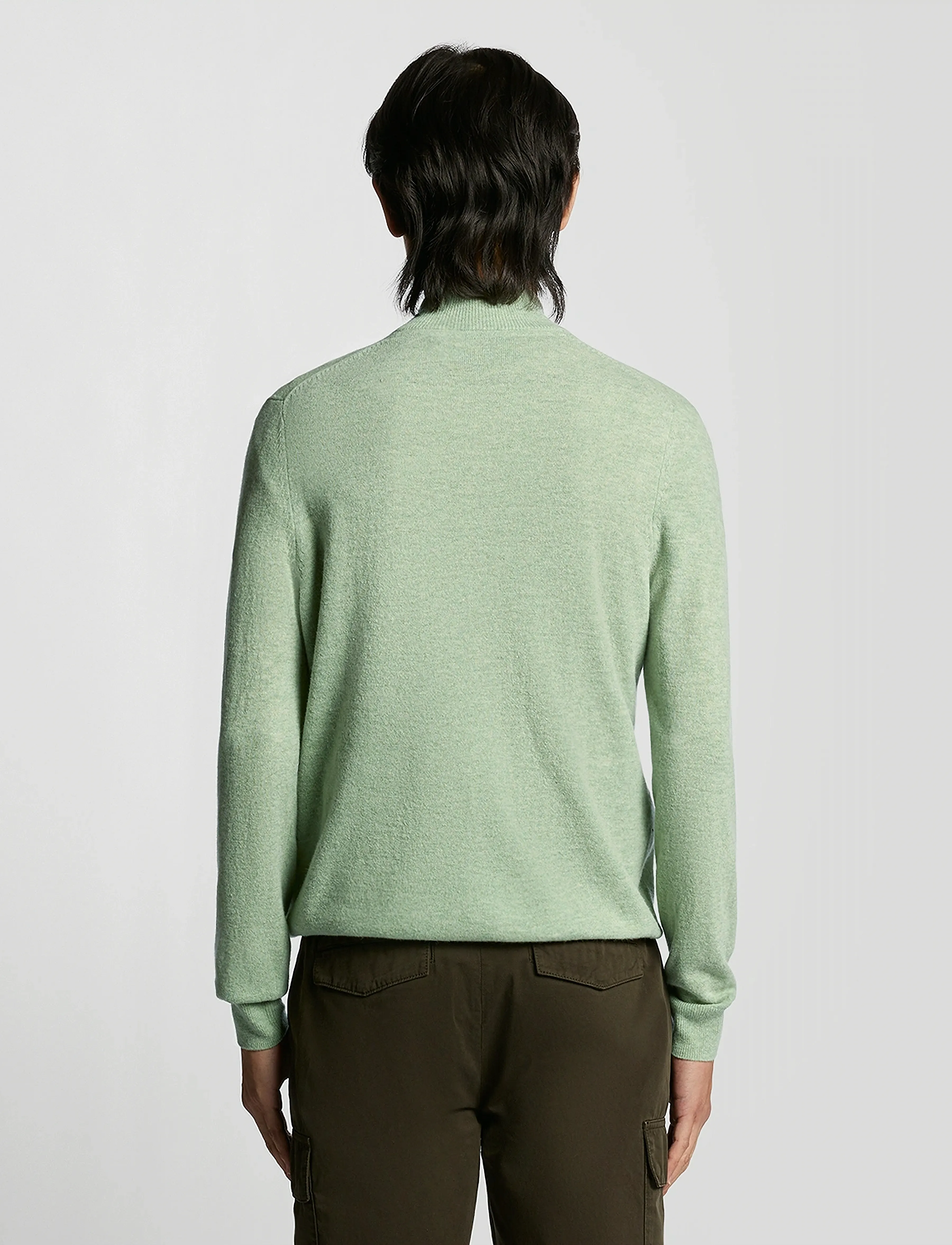 Lyle & Scott - Lambswool Blend Quarter Zip Jumper - pullover mit halbem reißverschluss - x962 cold mint marl - 3
