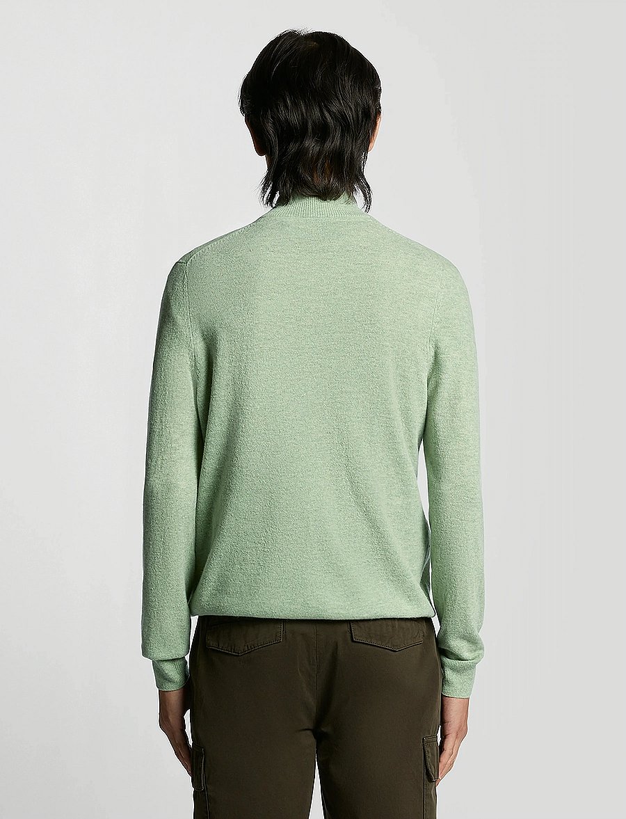 Lyle & Scott - Lambswool Blend Quarter Zip Jumper - swetry zapinane do połowy - x962 cold mint marl - 3