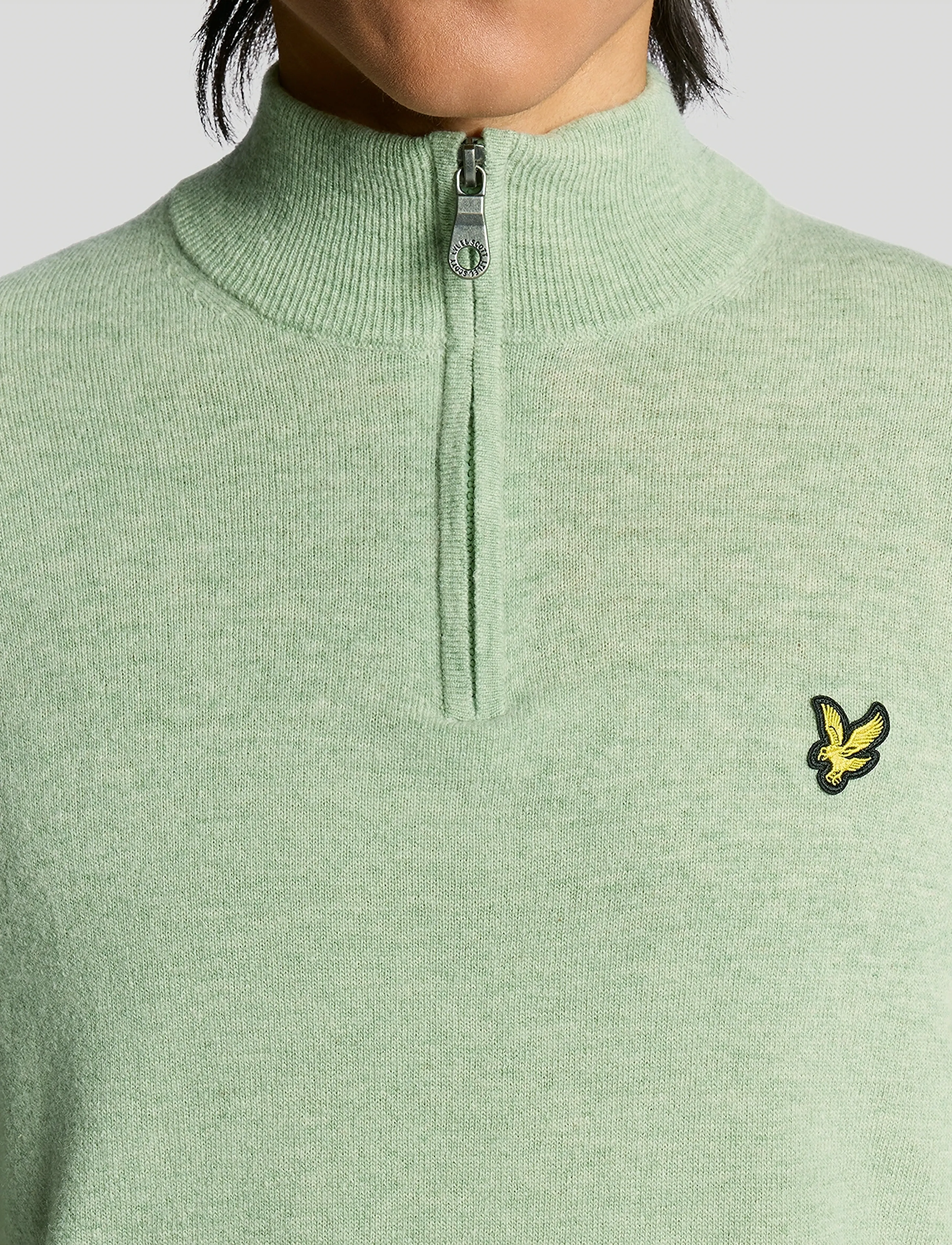 Lyle & Scott - Lambswool Blend Quarter Zip Jumper - pullover mit halbem reißverschluss - x962 cold mint marl - 5