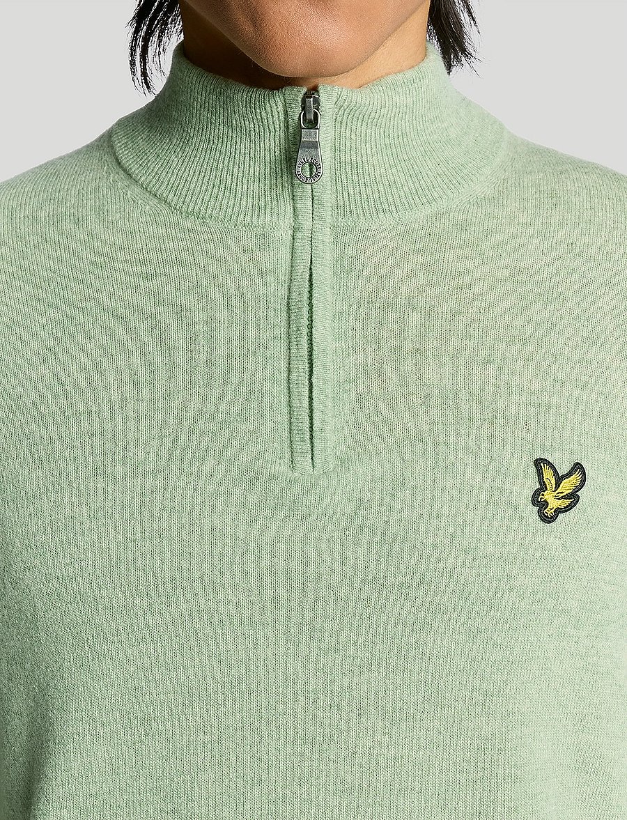 Lyle & Scott - Lambswool Blend Quarter Zip Jumper - swetry zapinane do połowy - x962 cold mint marl - 5