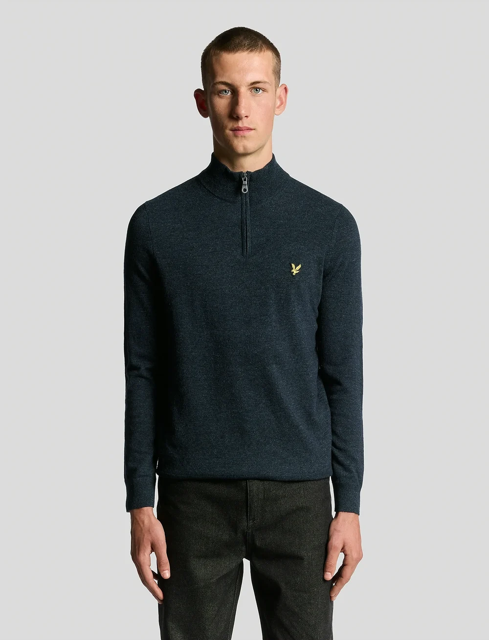 Lyle & Scott - Lambswool Blend Quarter Zip Jumper - half zip jumpers - z56 dark navy marl - 0